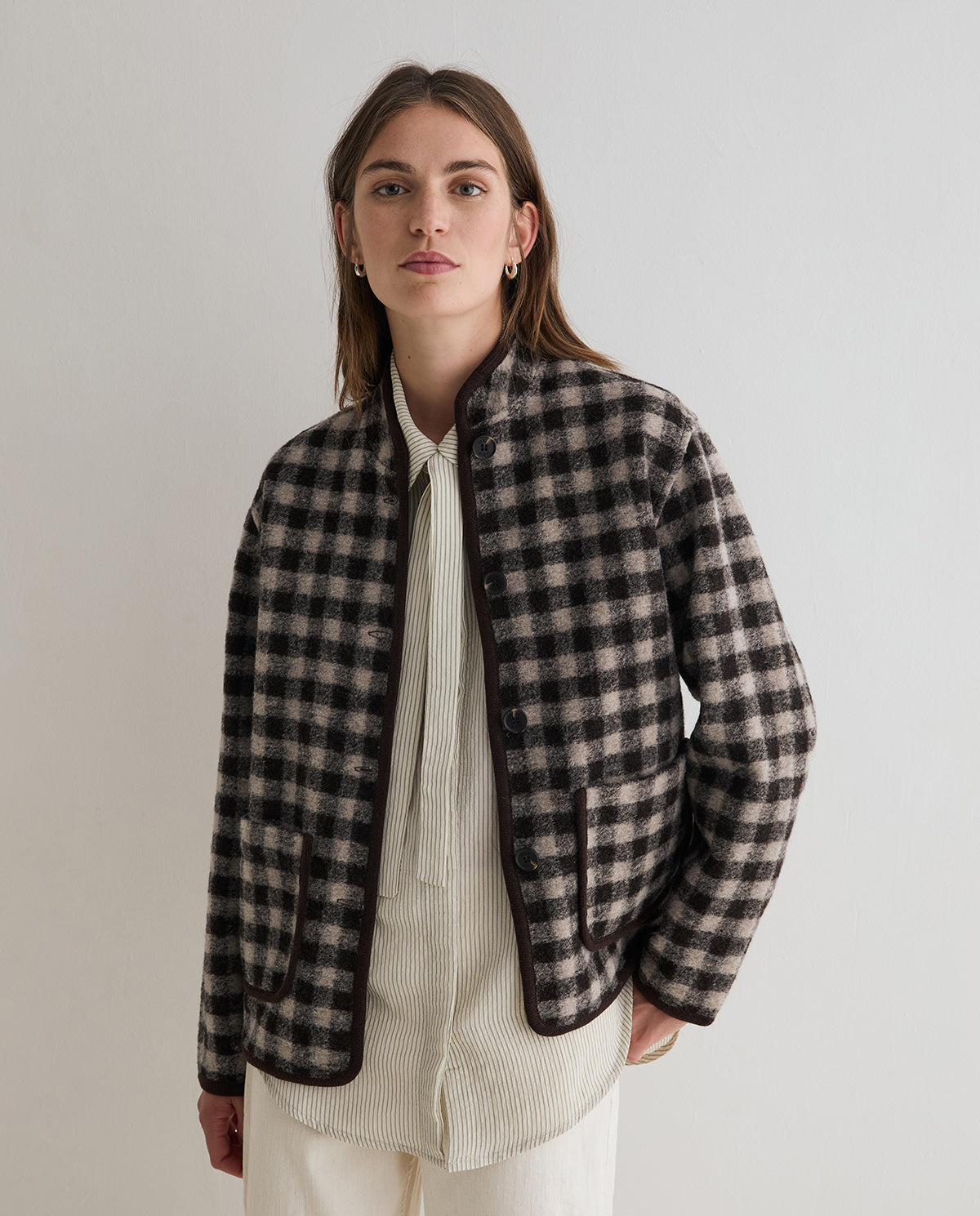 Short Boiled Wool Coat