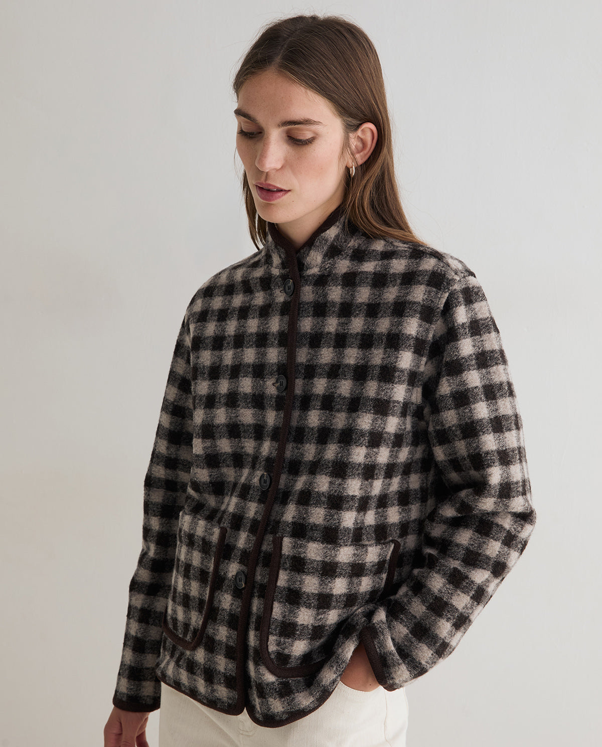 Short Boiled Wool Coat