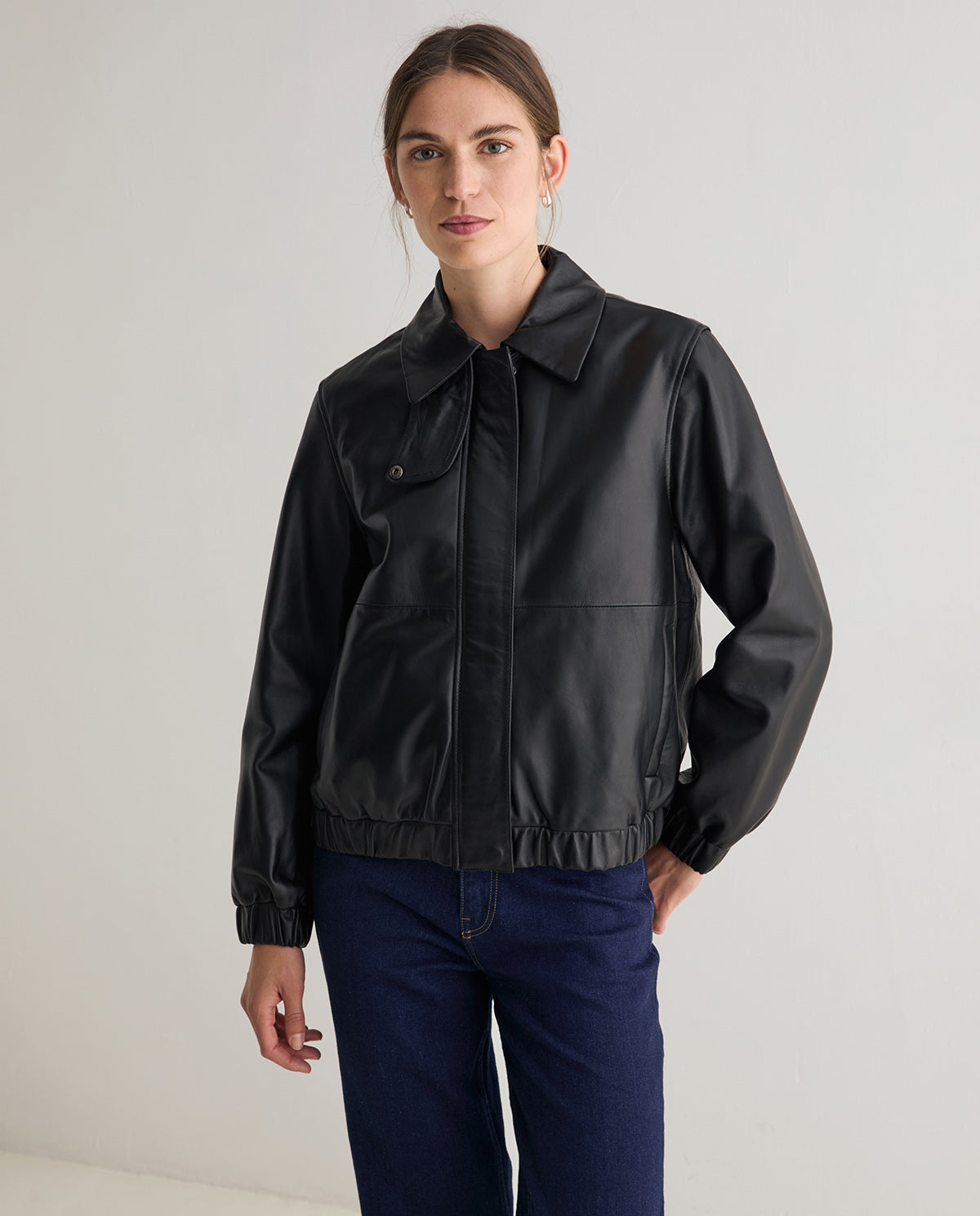 Leather Bomber Jacket