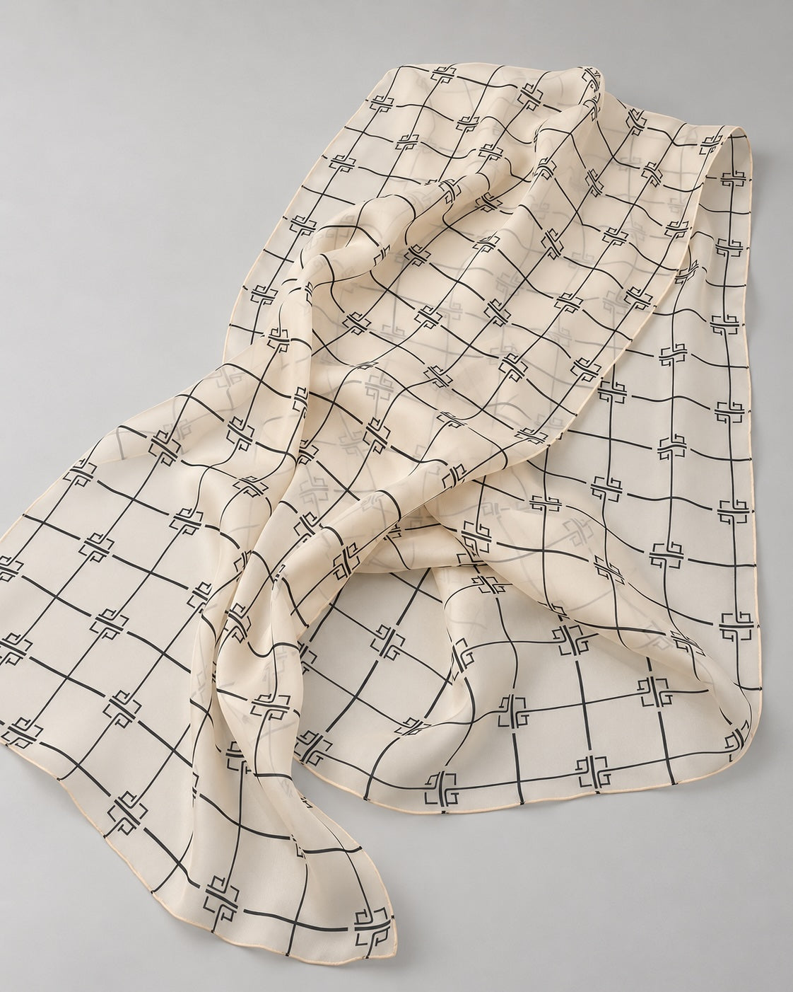Fine Silk Scarf with Hand-Rolled Edges