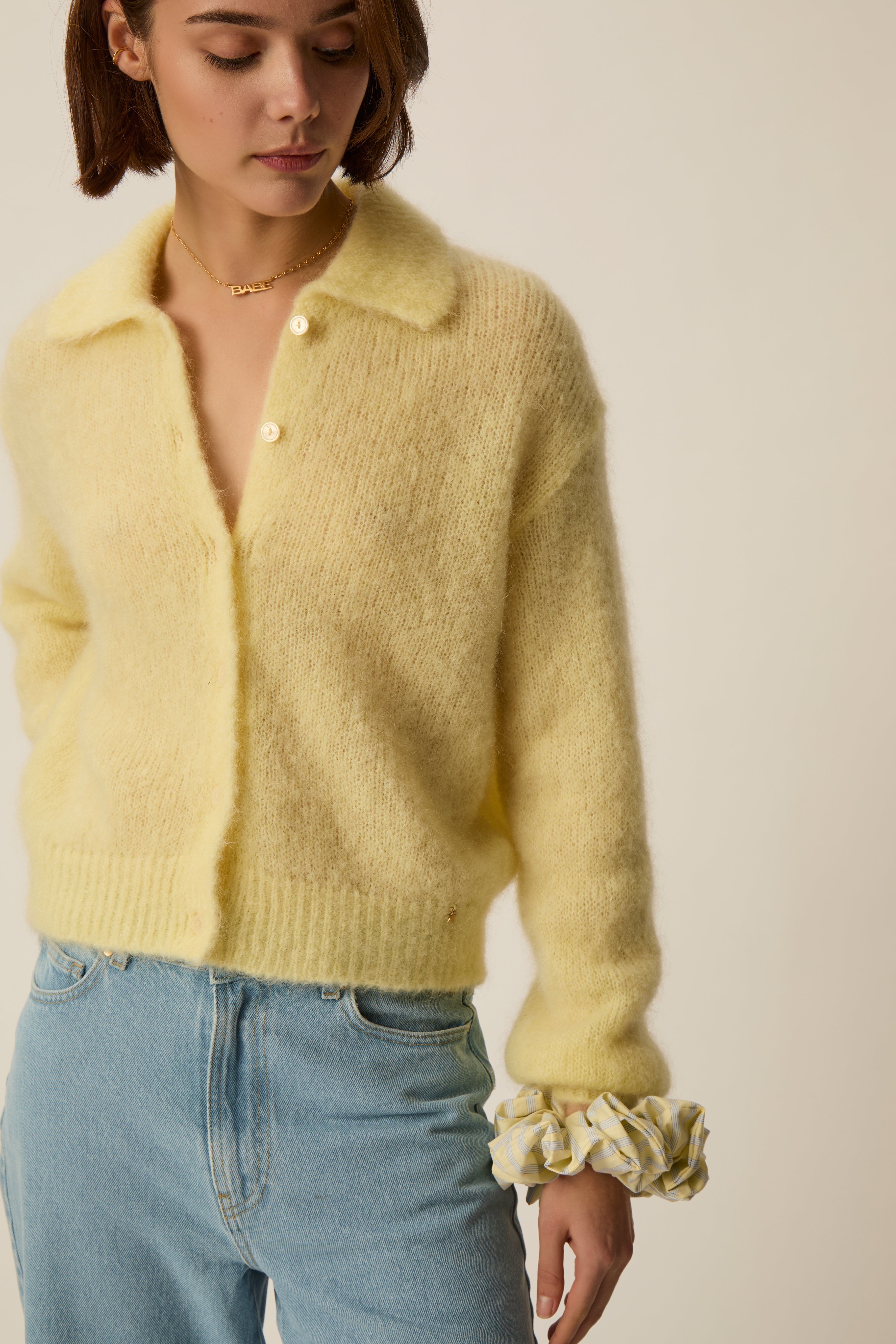 Alpolo Polo Cardigan - Kid Mohair Merino Wool | Des Petits Hauts