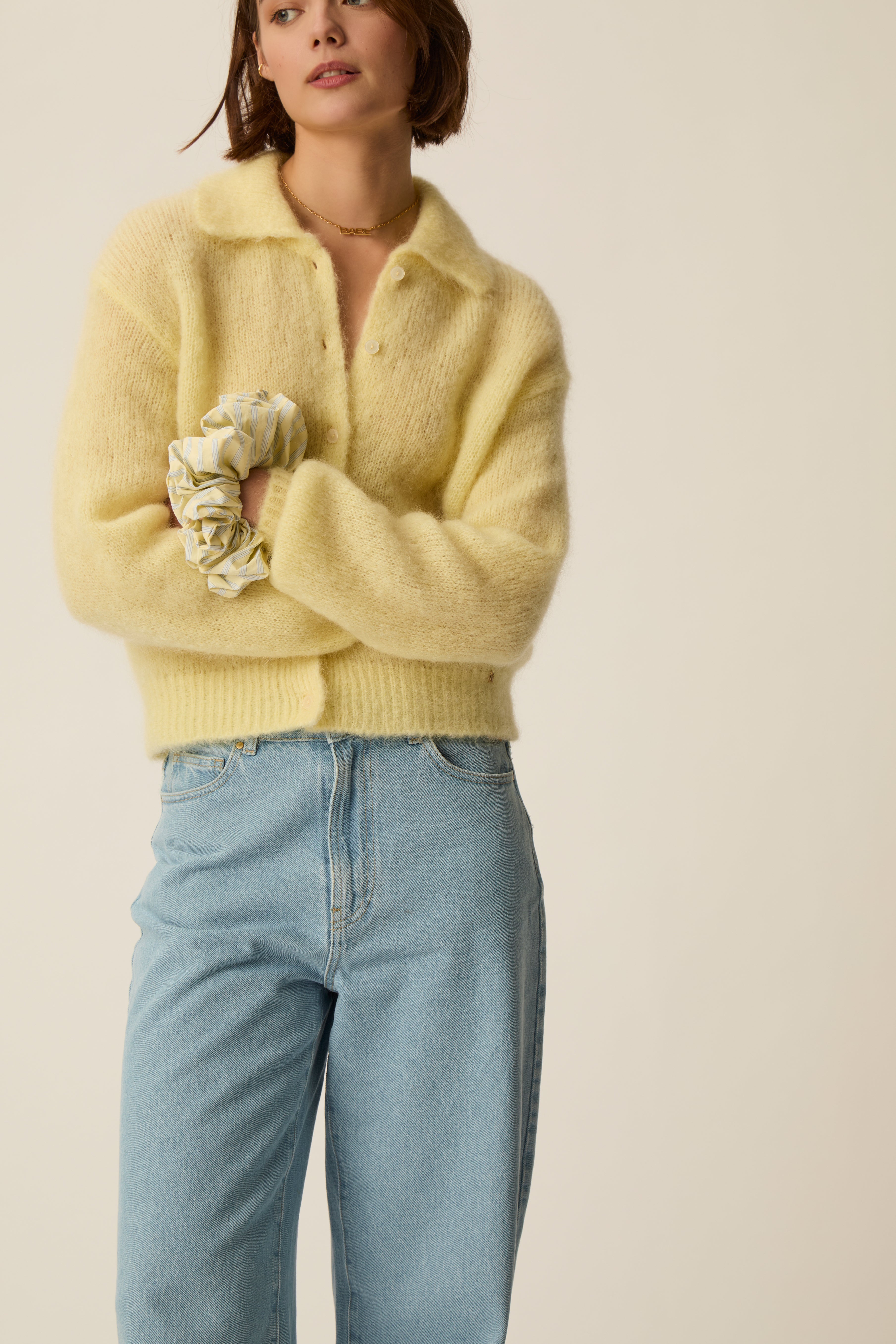 Alpolo Polo Cardigan - Kid Mohair Merino Wool | Des Petits Hauts