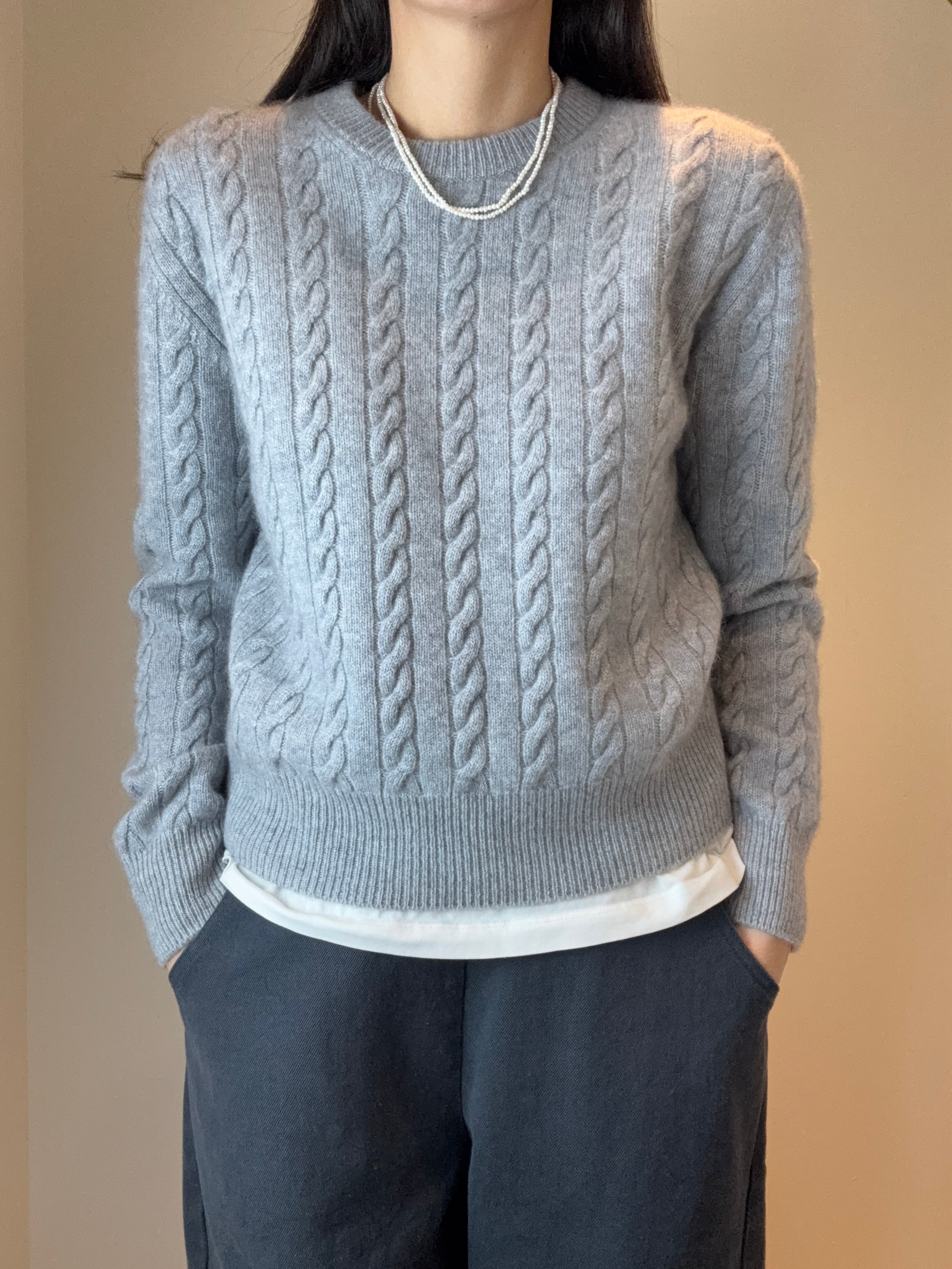 Cable Knit Cashmere Sweater