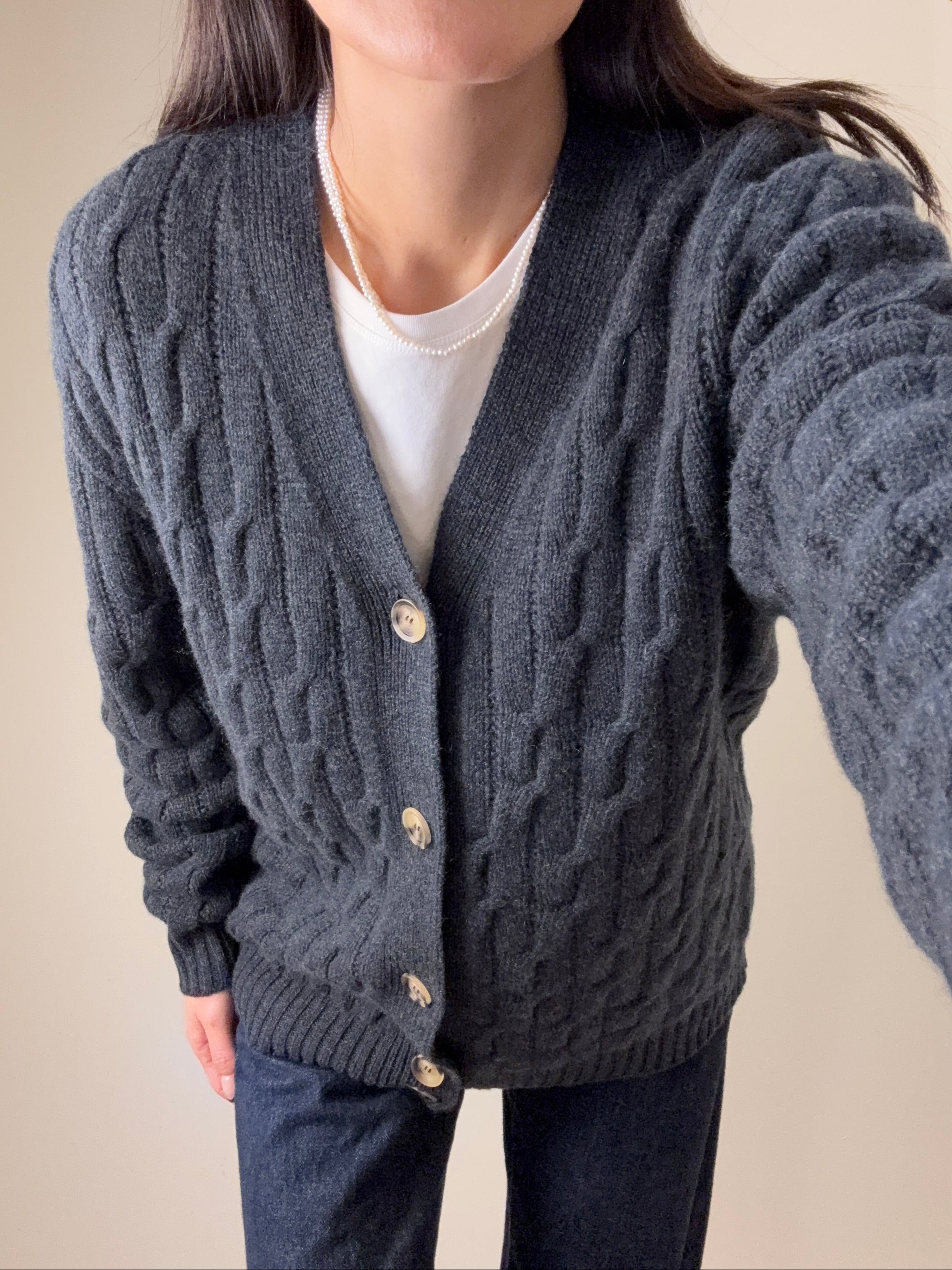 Cable Knit Classic Cashmere Cardigan