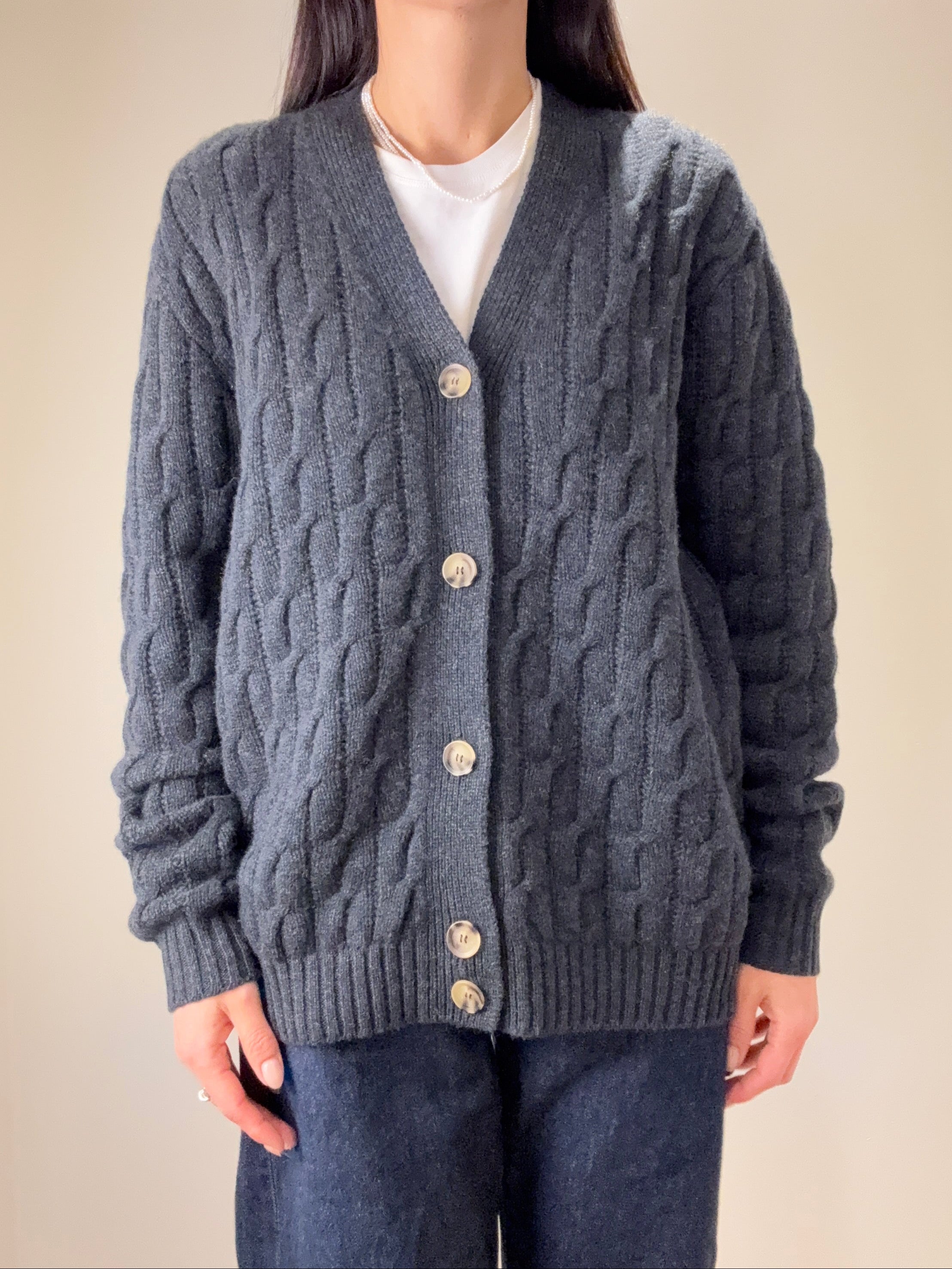 Cable Knit Classic Cashmere Cardigan