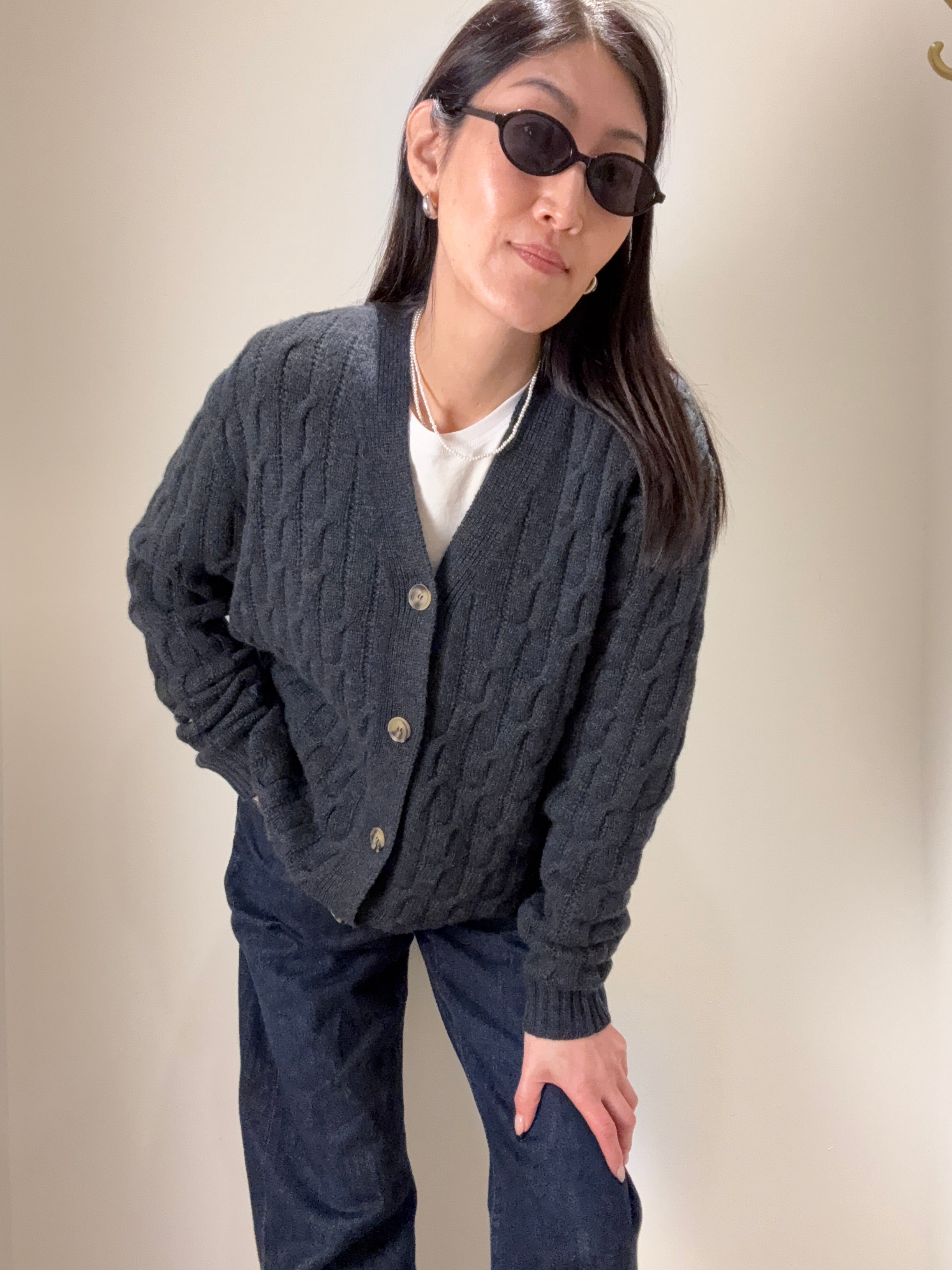 Cable Knit Classic Cashmere Cardigan