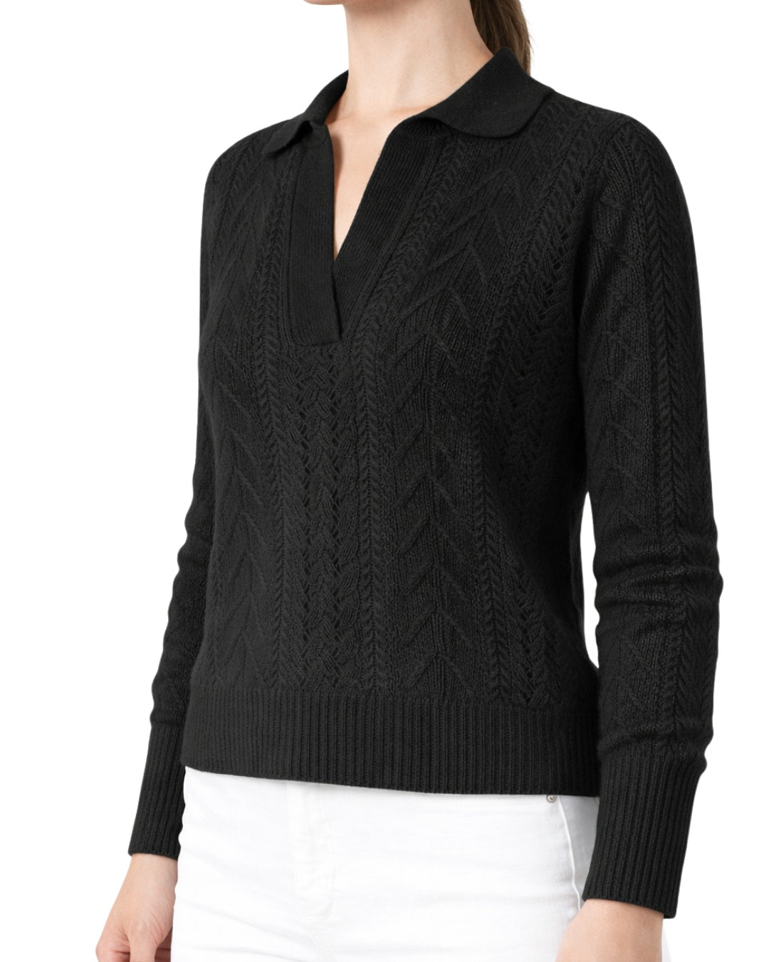 Cashmere Lace Stitch Polo