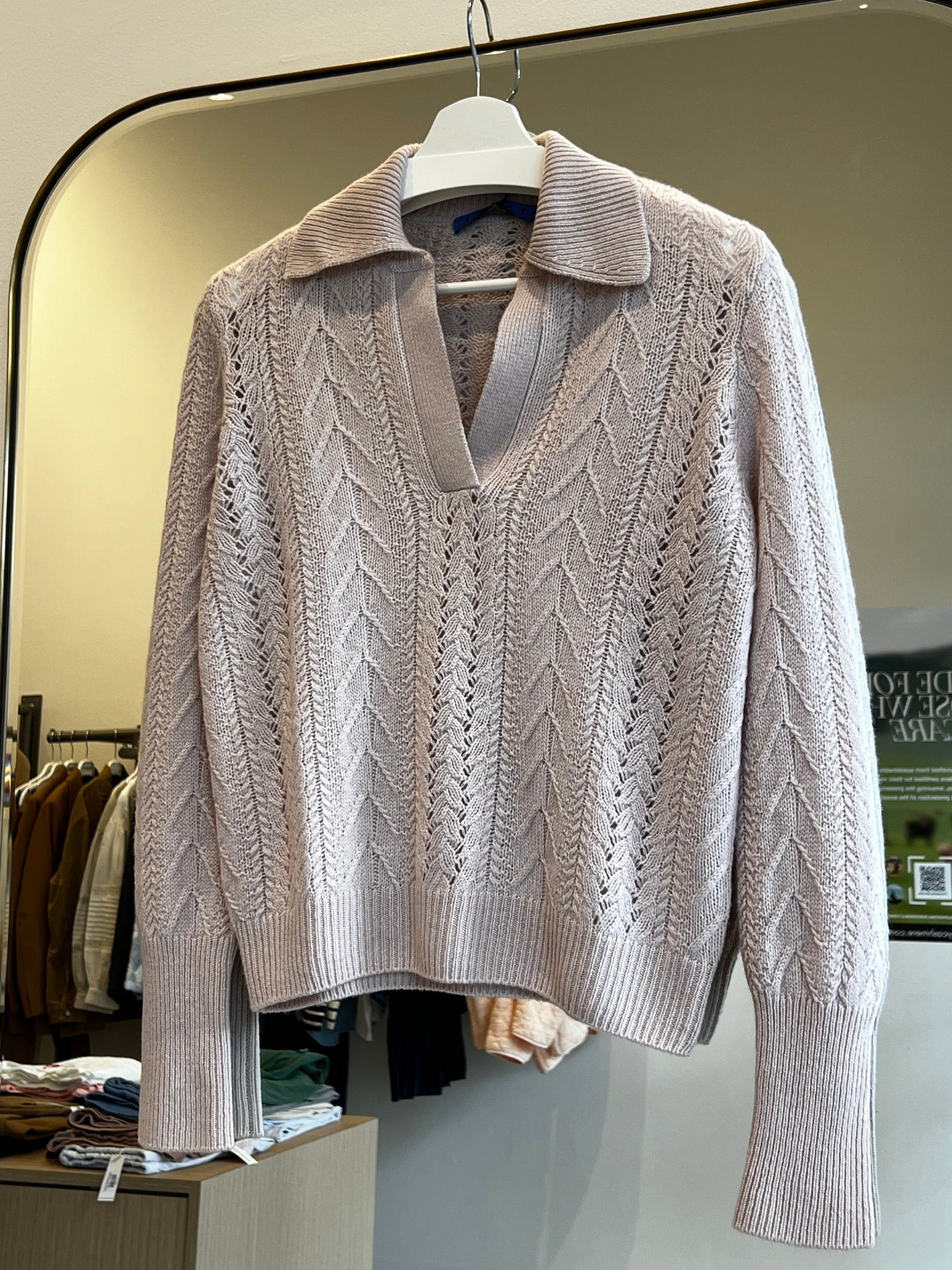 Cashmere Lace Stitch Polo