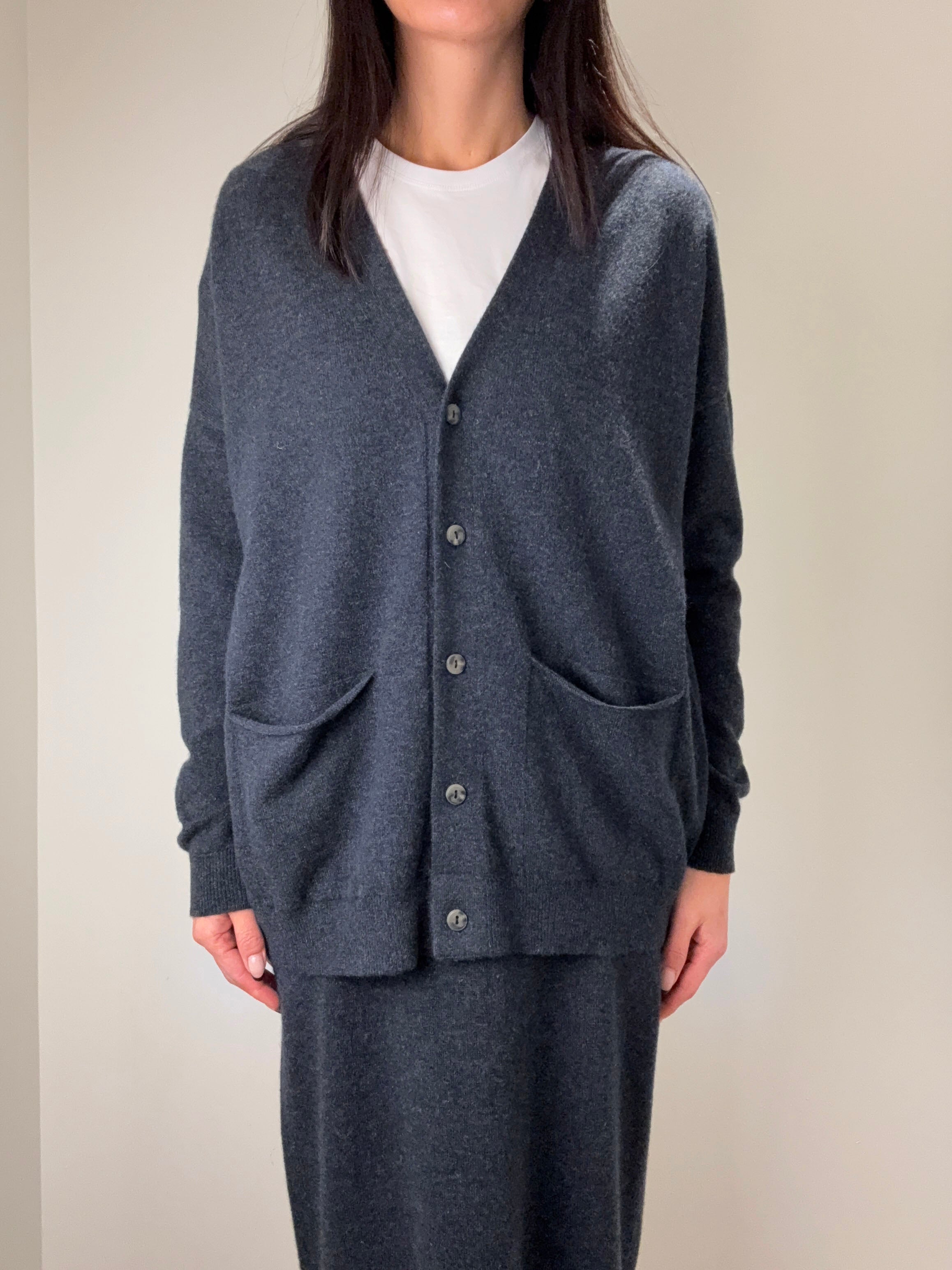 Cashmere Loose Pocket Cardigan
