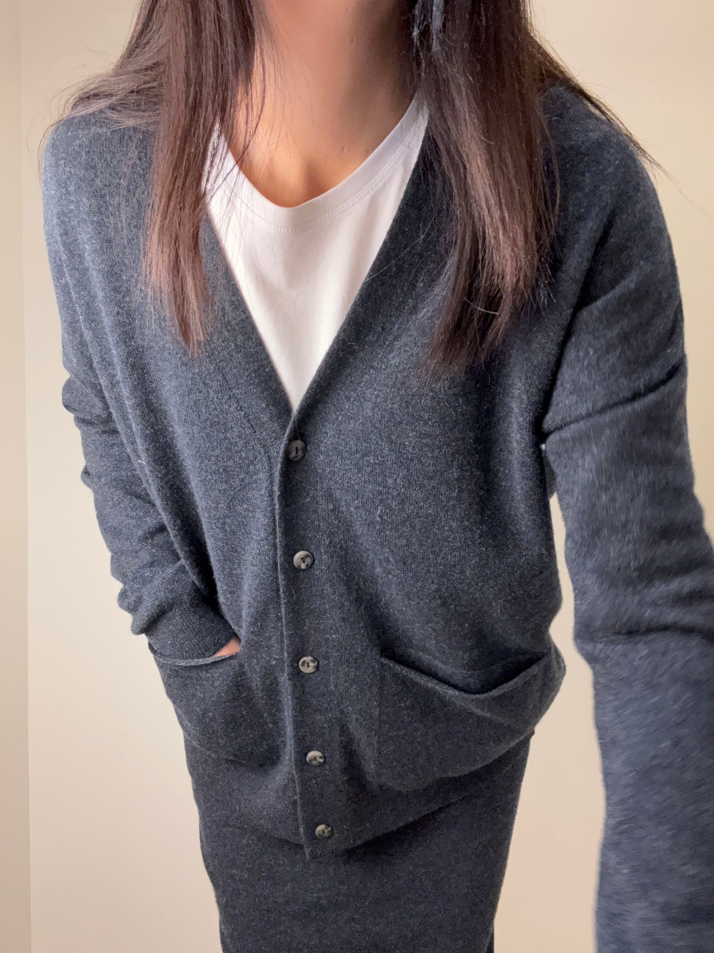 Cashmere Loose Pocket Cardigan