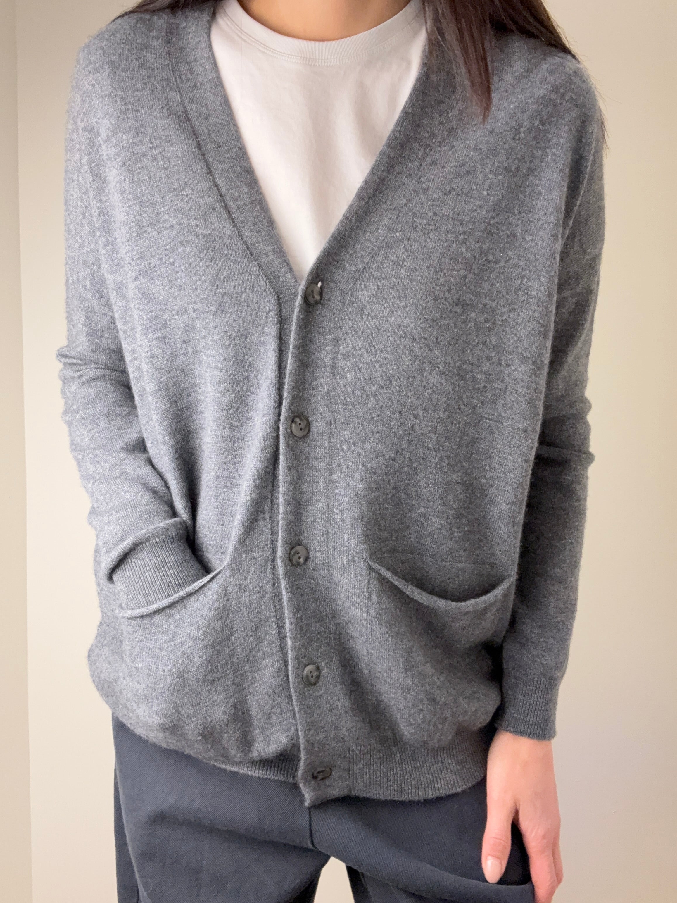 Cashmere Loose Pocket Cardigan
