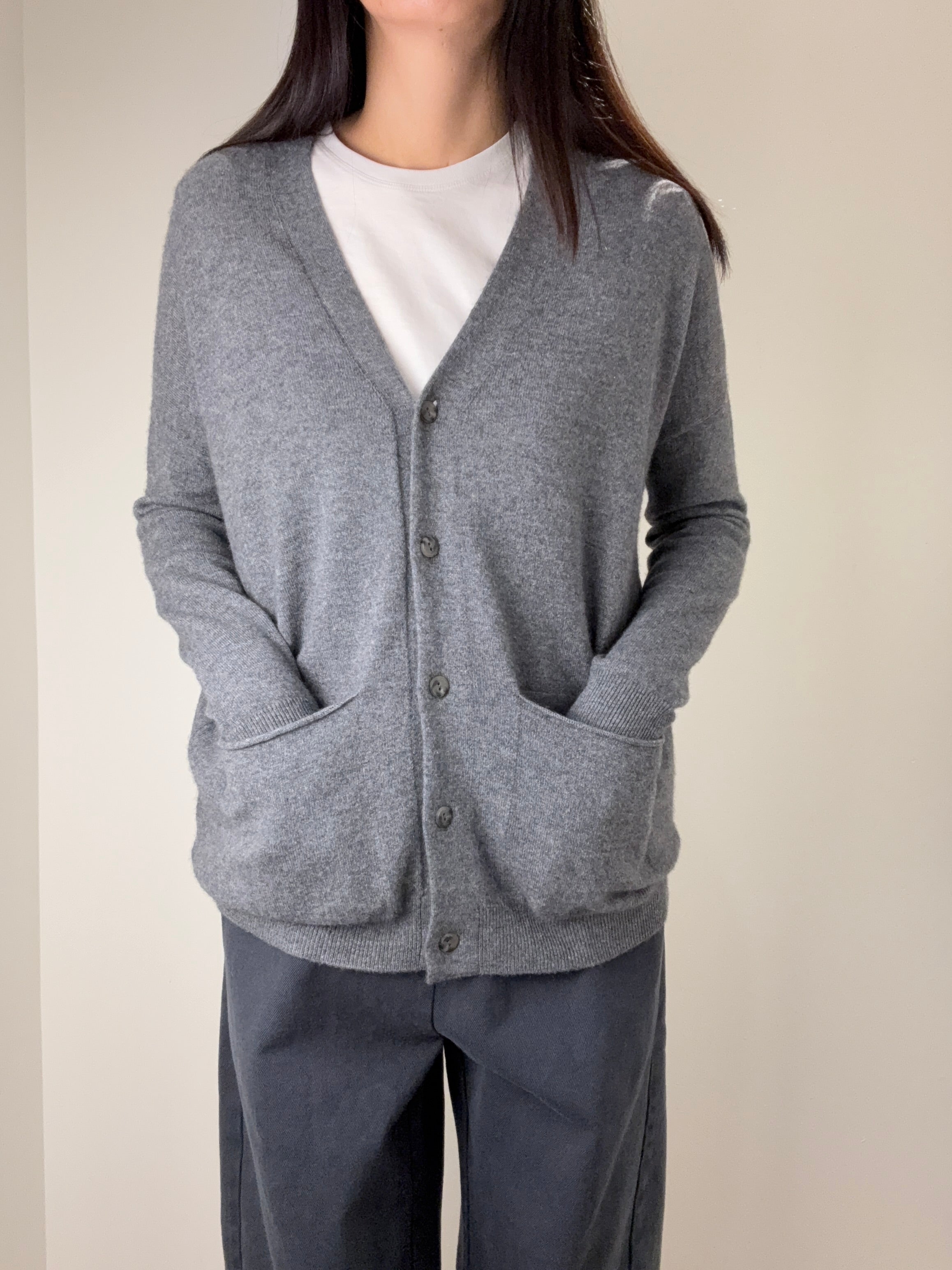 Cashmere Loose Pocket Cardigan