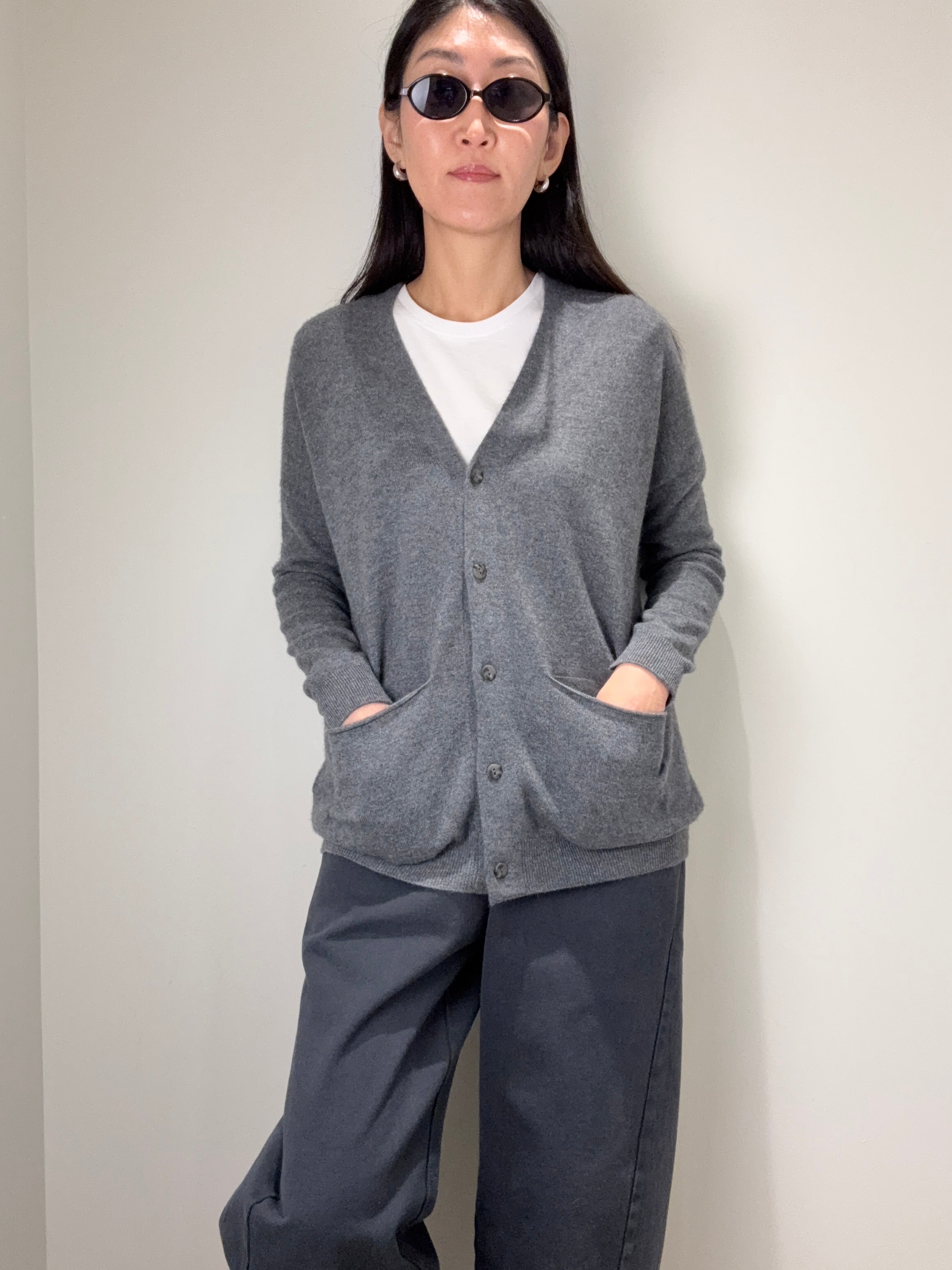 Cashmere Loose Pocket Cardigan