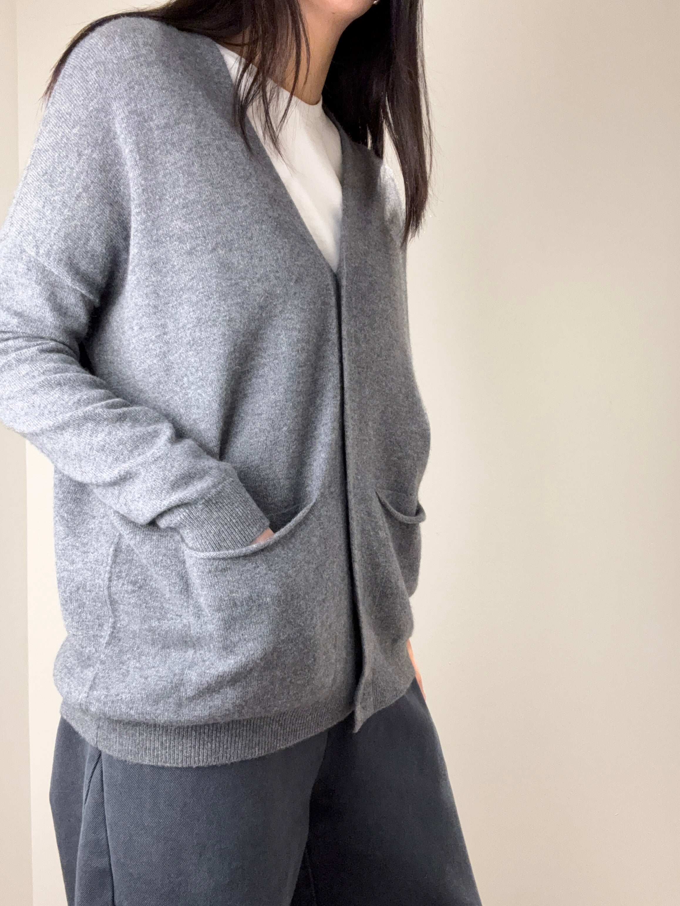Cashmere Loose Pocket Cardigan