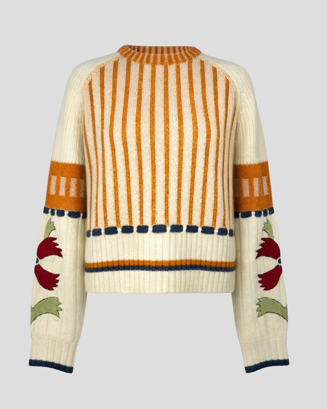 Cashmere Mixed Knit with Hand Embroidery