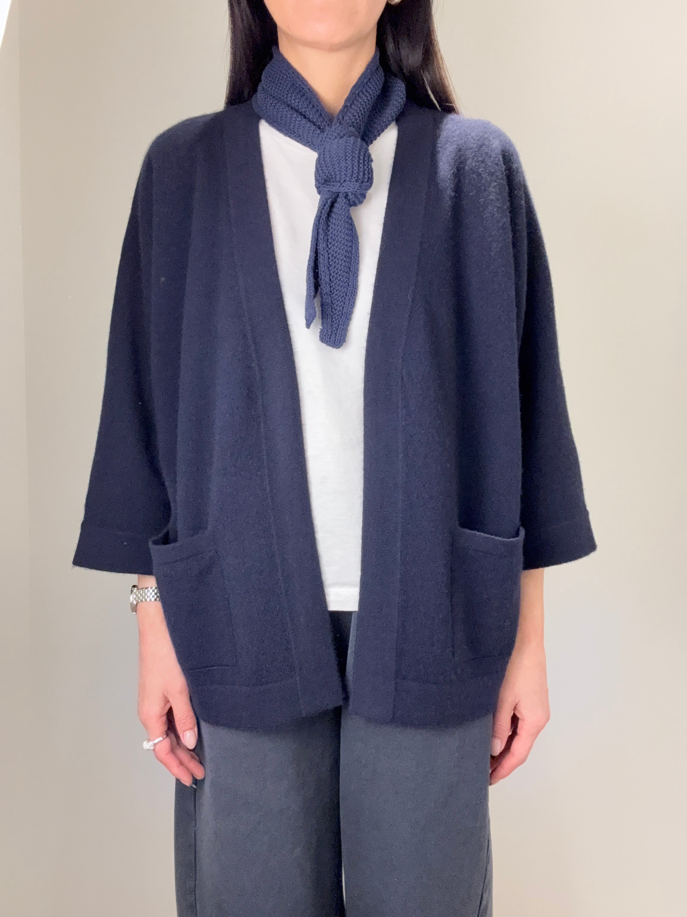 Cashmere Open-Front Cardigan