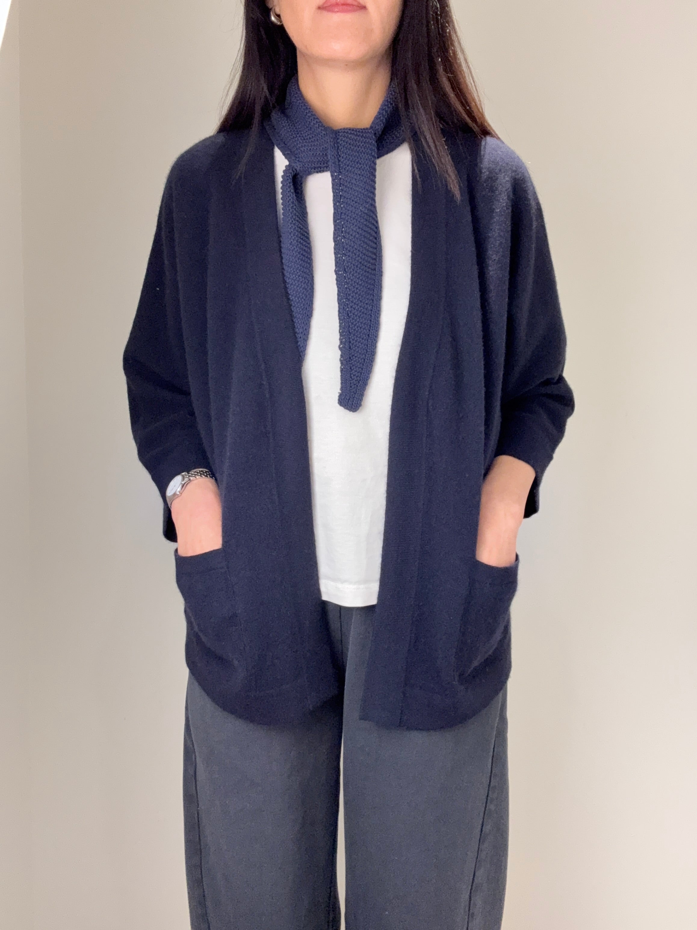 Cashmere Open-Front Cardigan