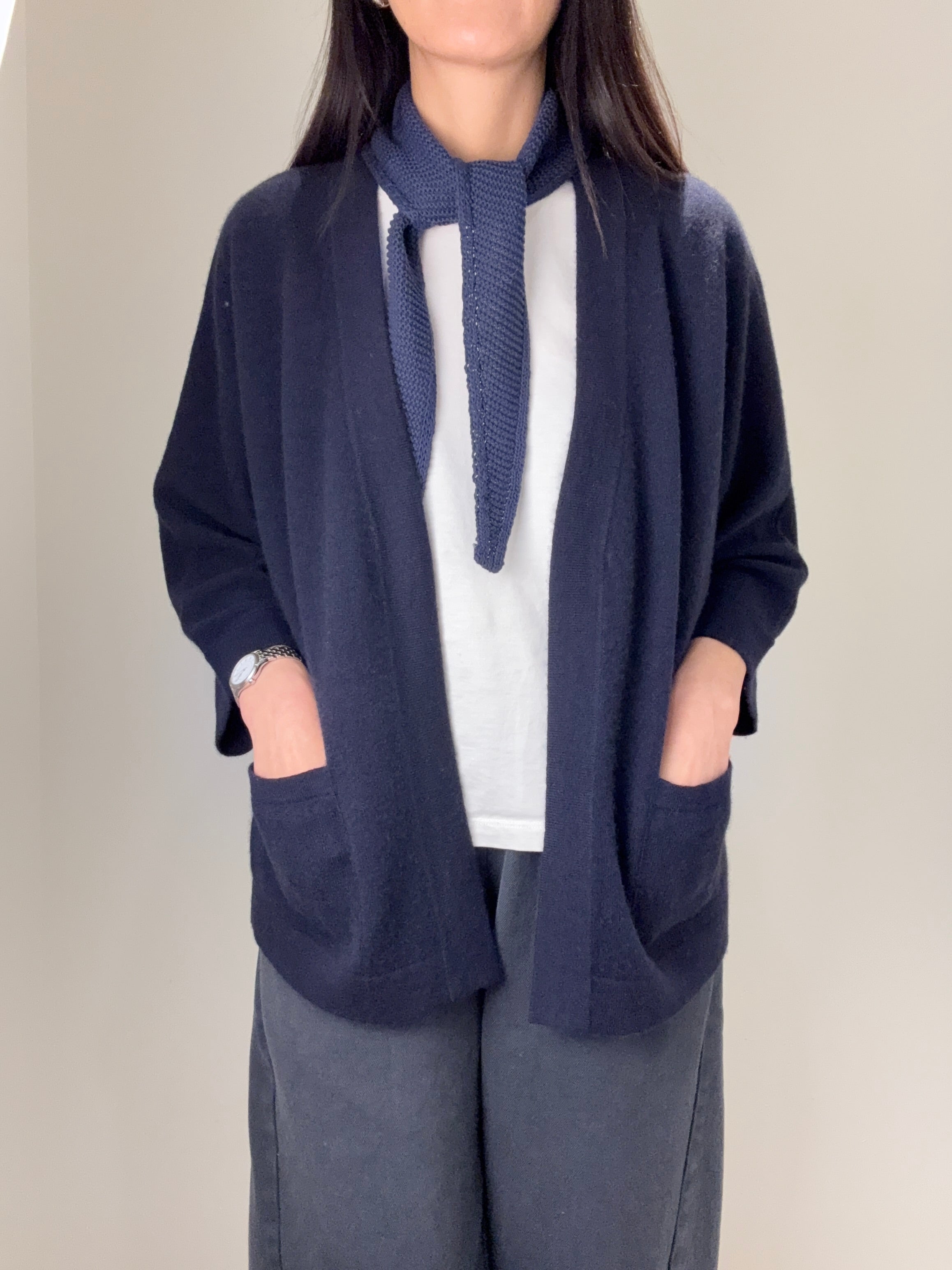 Cashmere Open-Front Cardigan