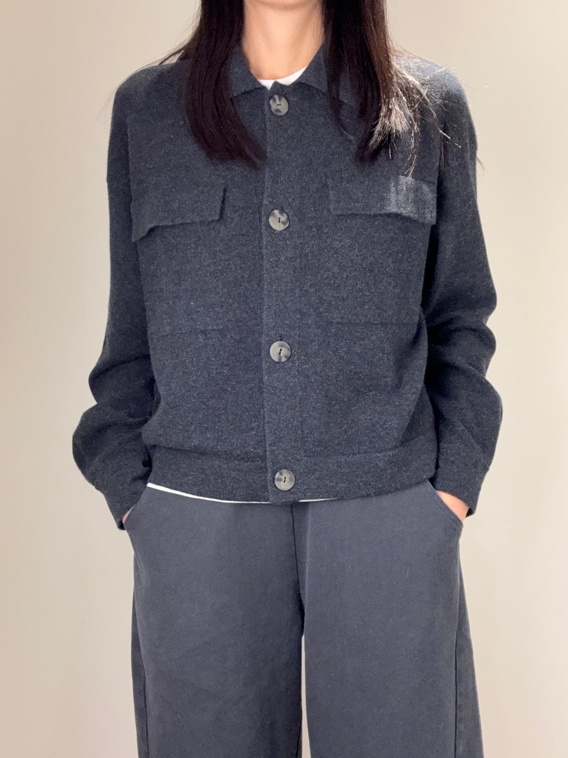 Cashmere Polo Cardigan