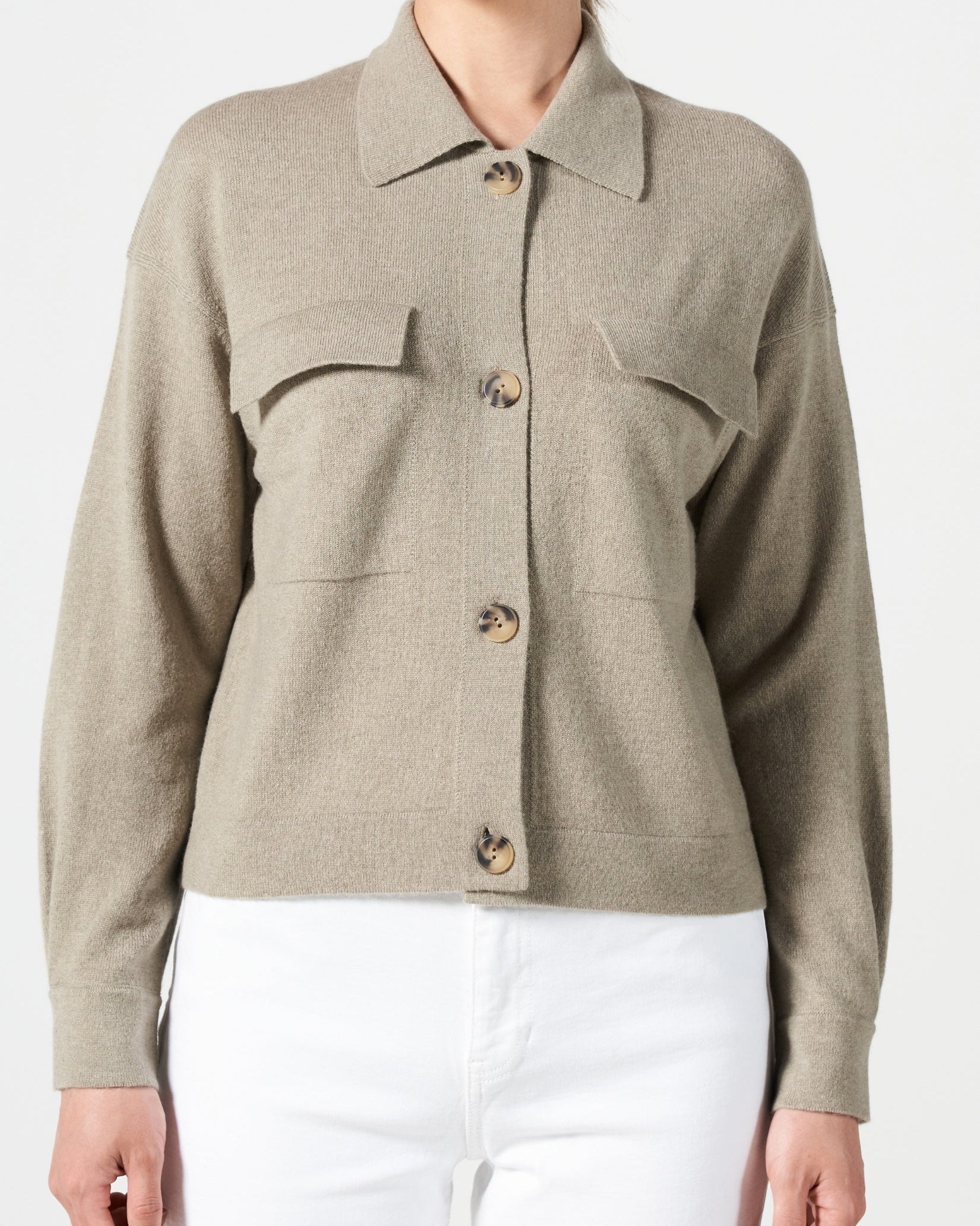 Cashmere Polo Cardigan