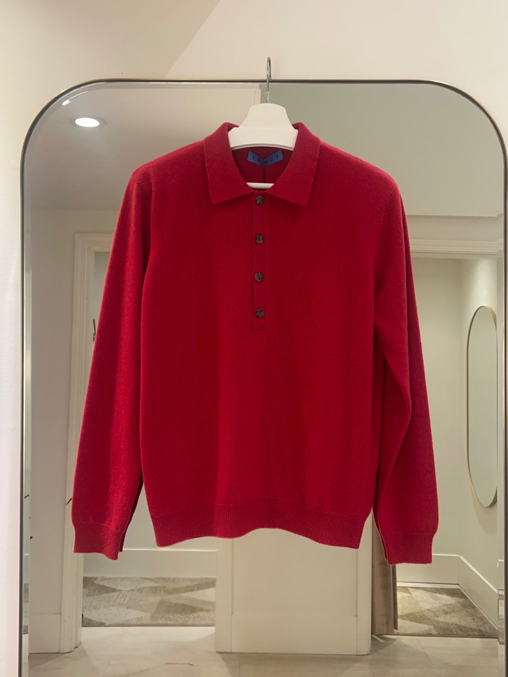 Cashmere Long Sleeve 4 Button Polo