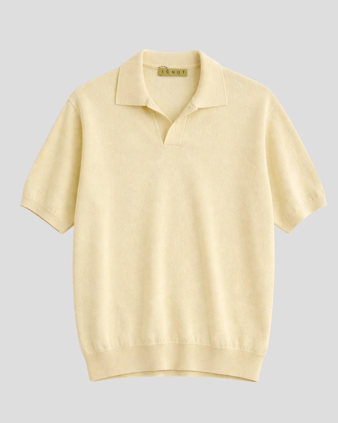 Cashmere Short Sleeve Polo-Cream
