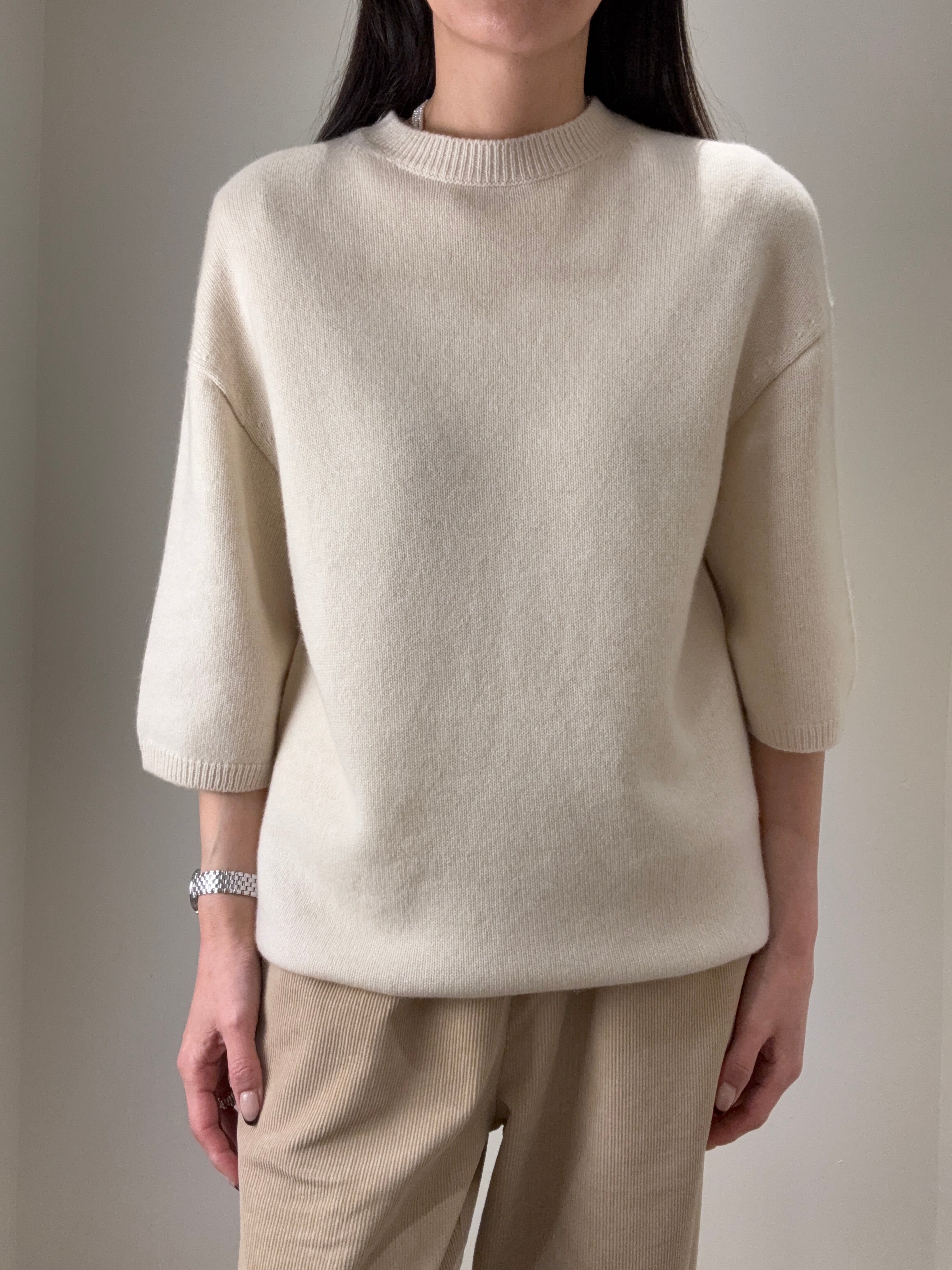 Cashmere Short Sleeve Round Neck