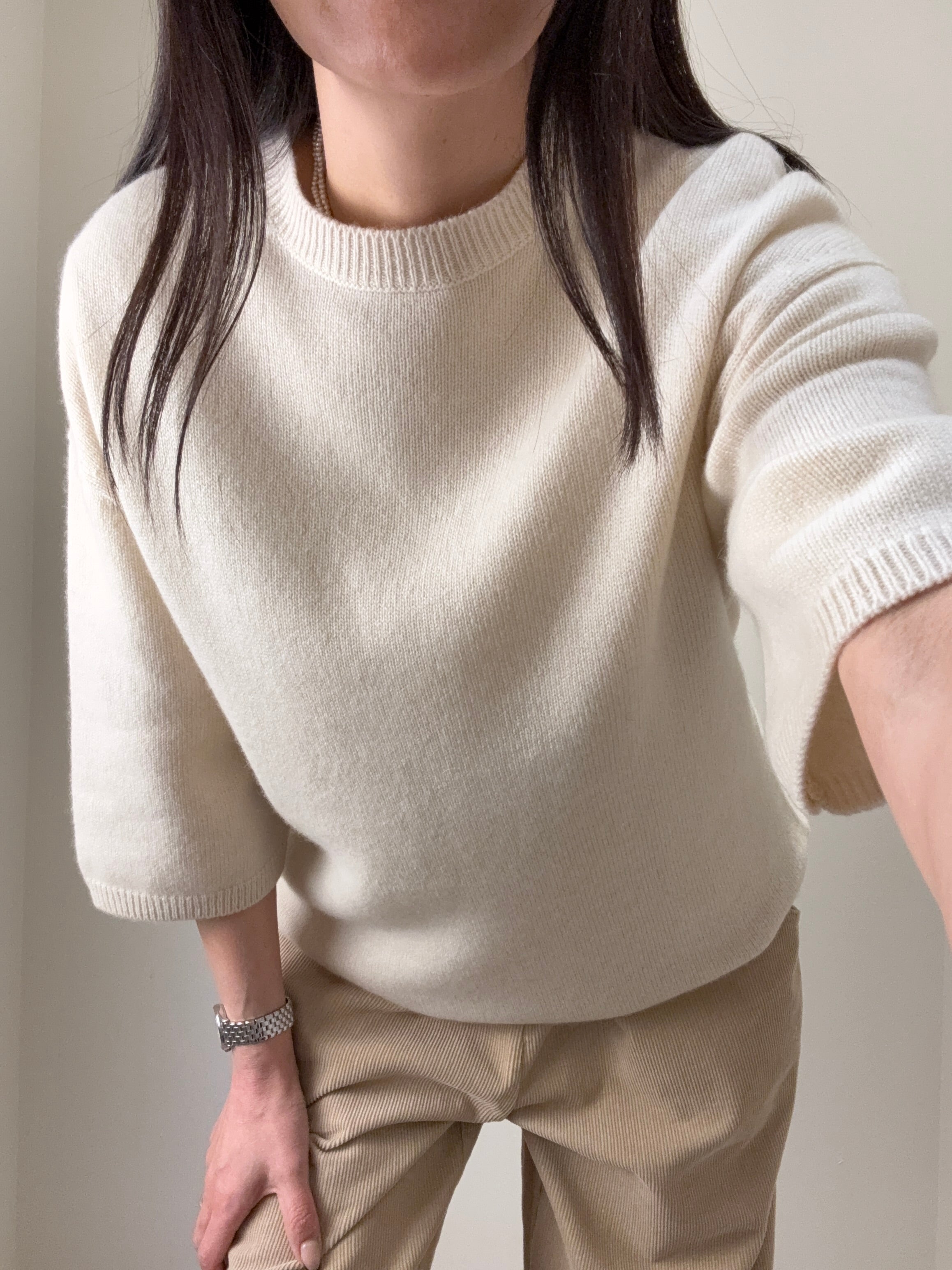 Cashmere Short Sleeve Round Neck
