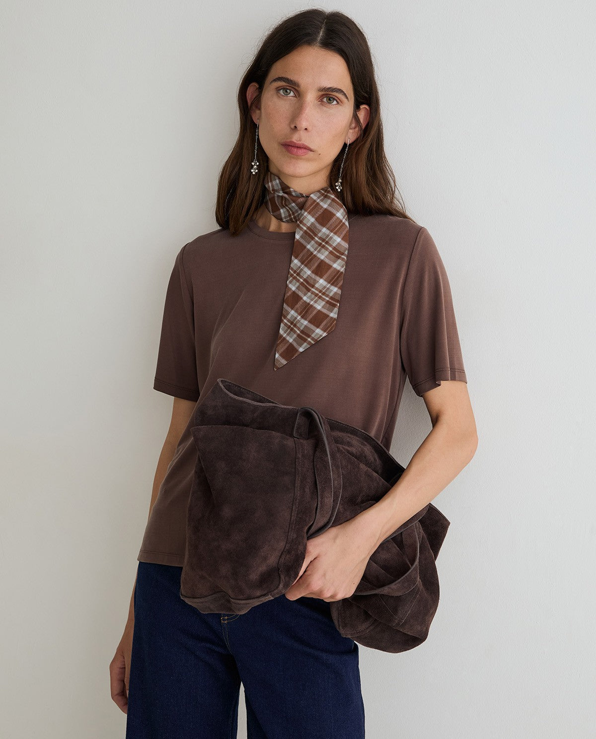 Check Silk Bowtie Scarf
