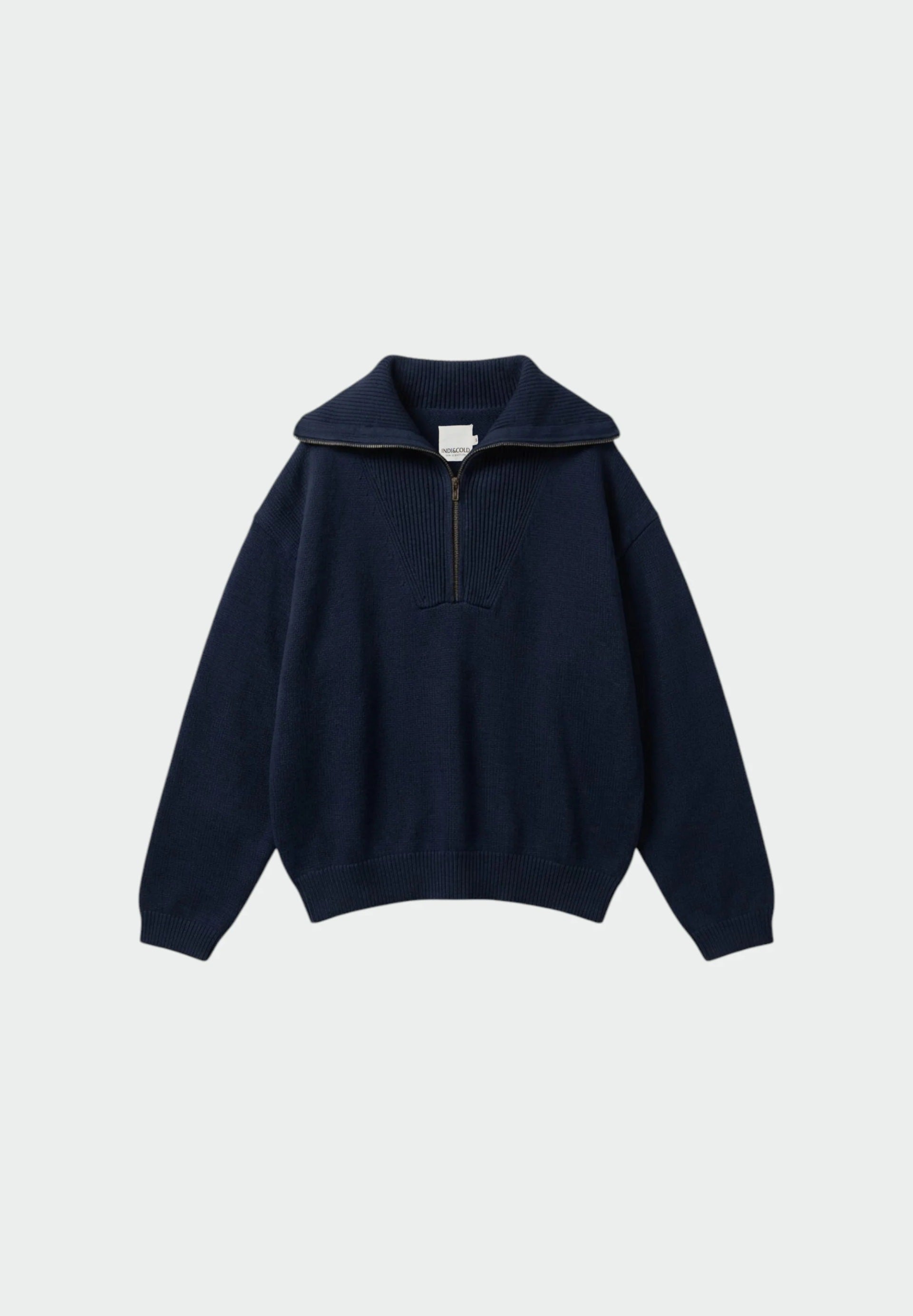 Cotton Zip-Up Sweater
