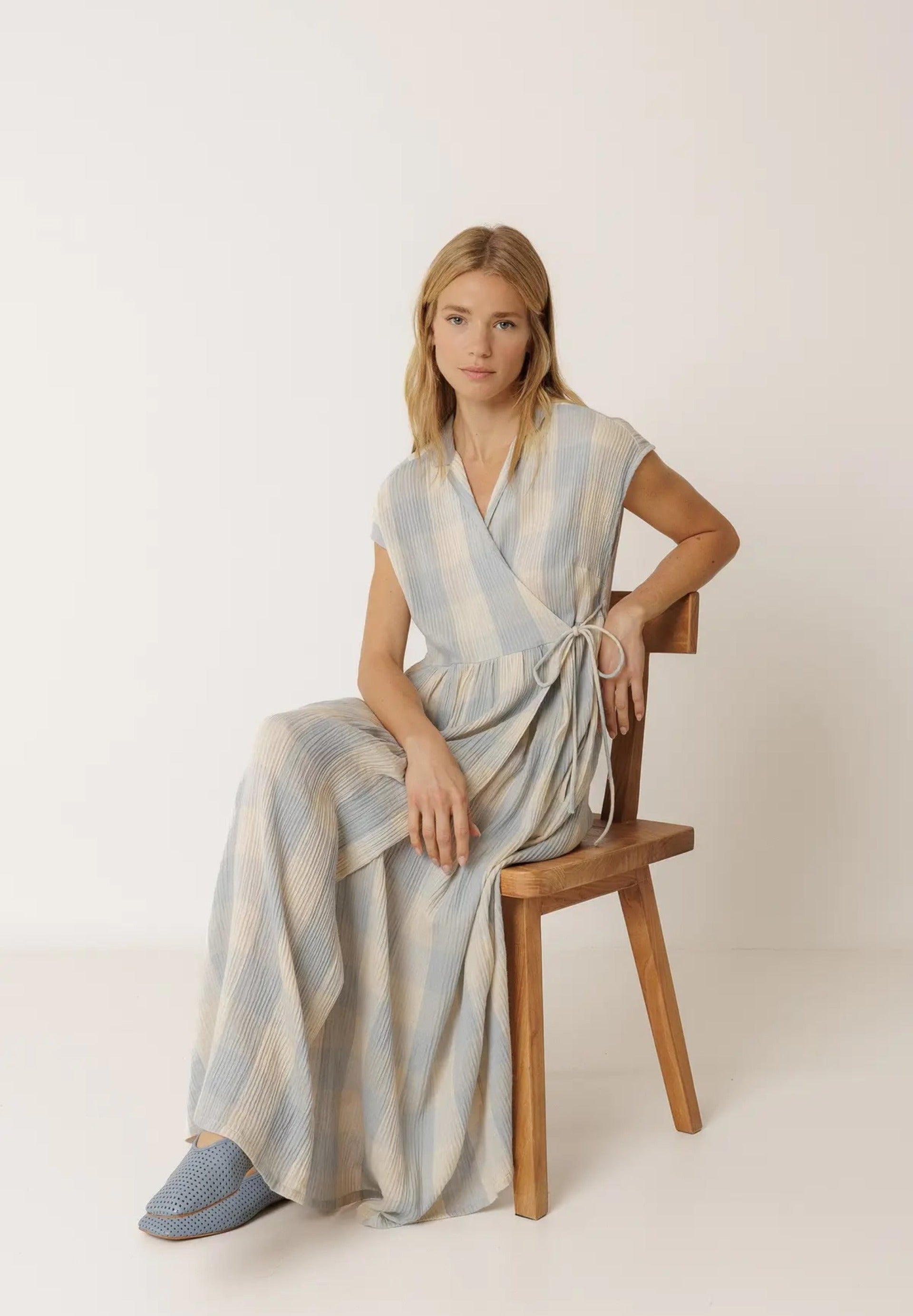 Crossover Gingham Dress