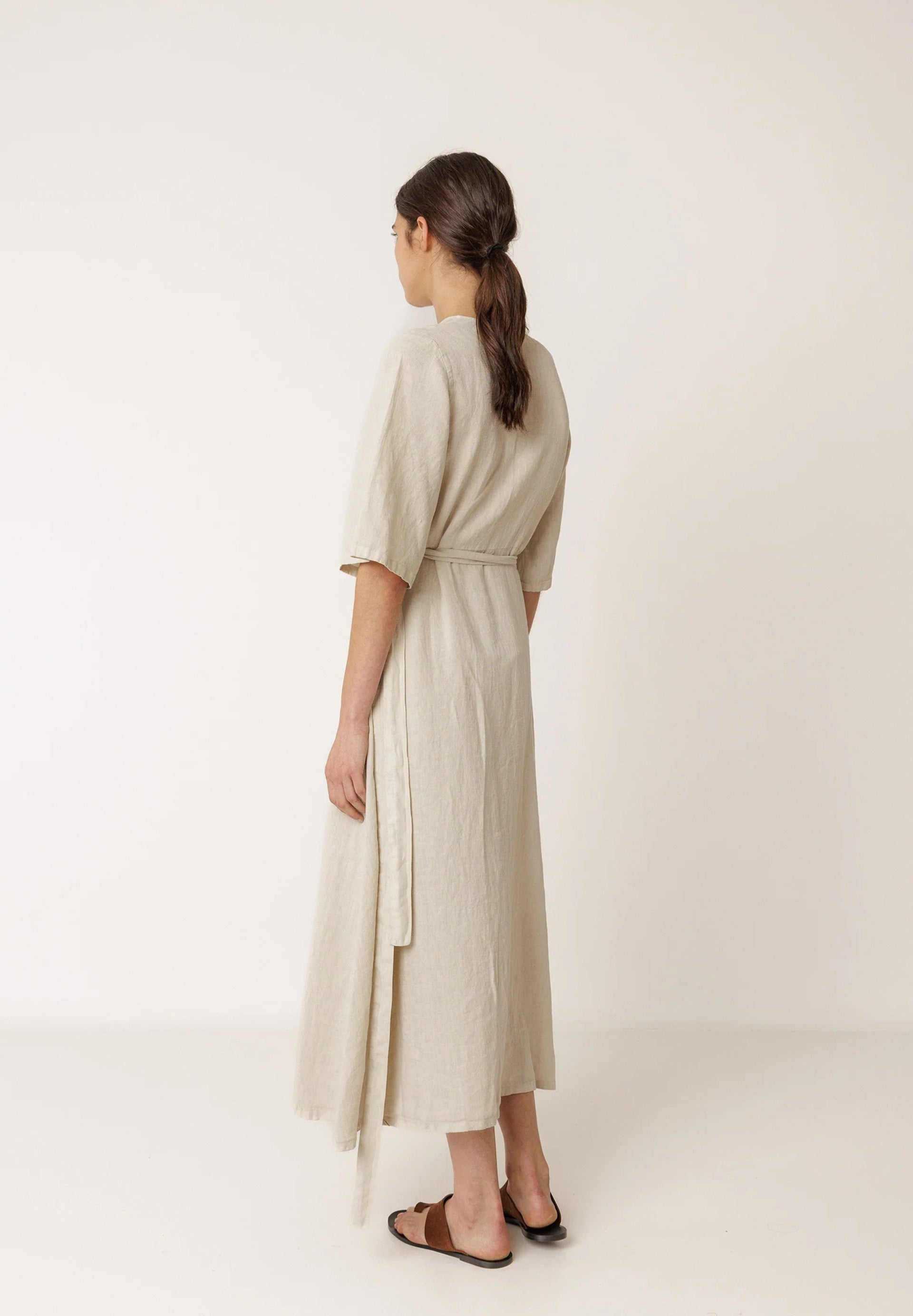 Crossover Linen Dress