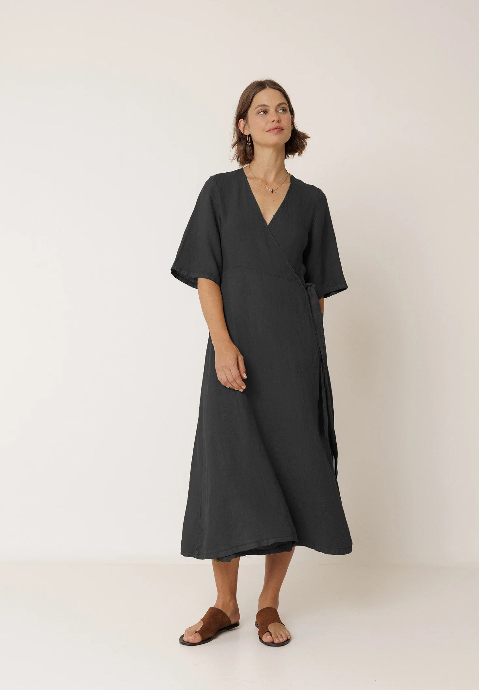 Crossover Linen Dress