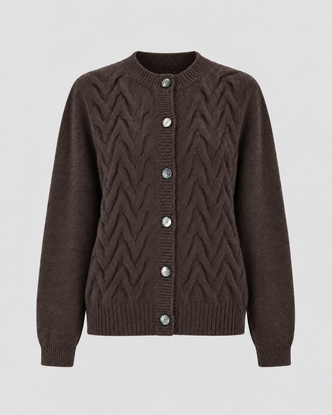 Yak Down Cable Knit Cardigan
