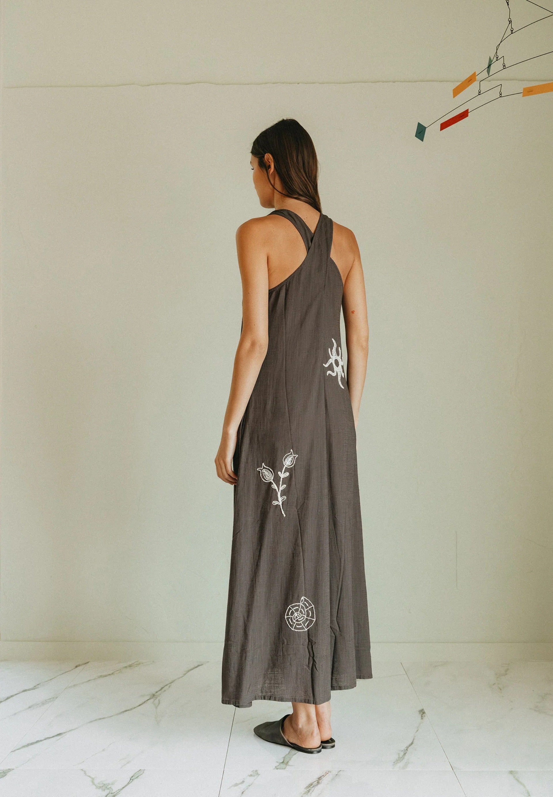 Natural Embroidered Dress