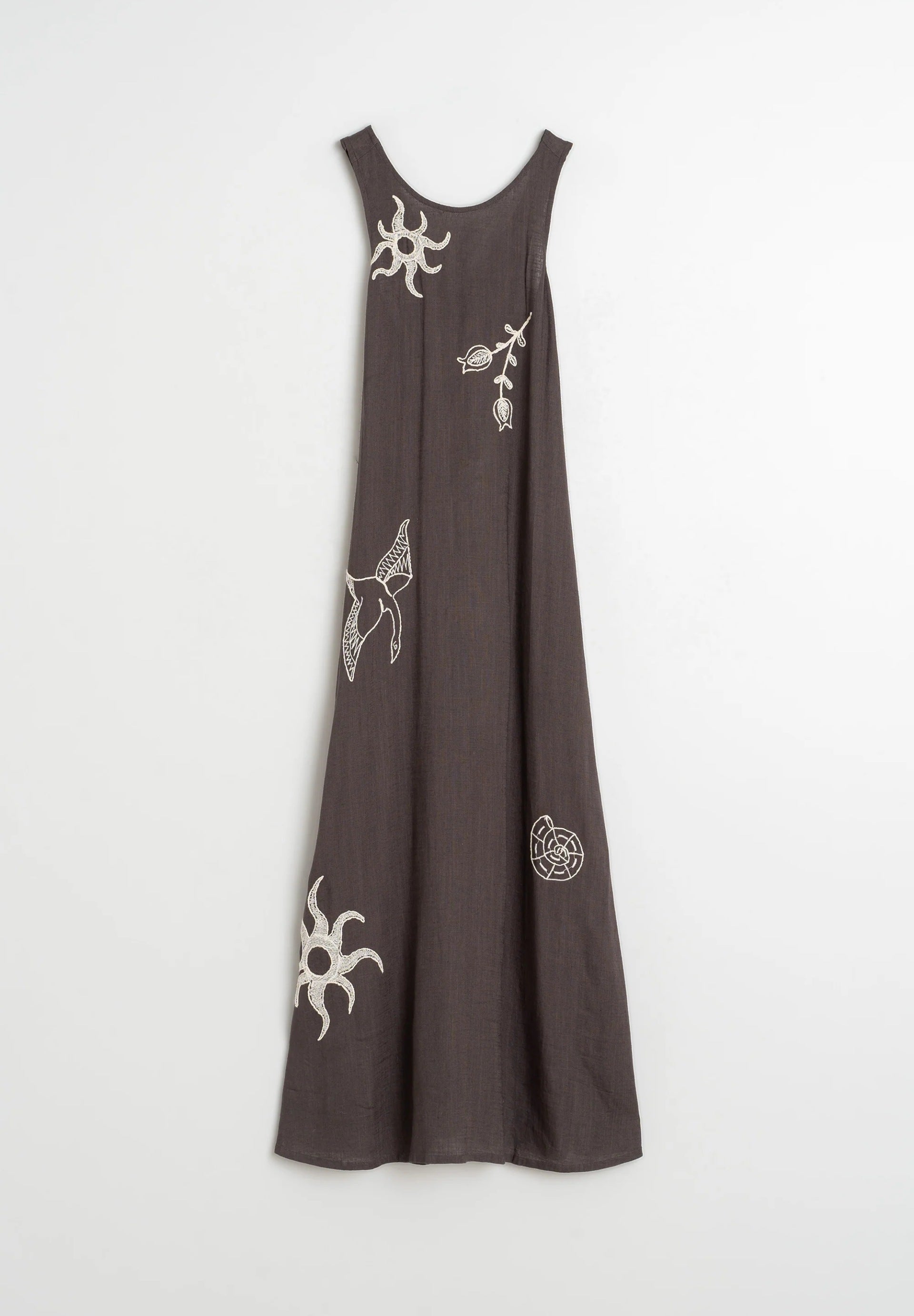 Natural Embroidered Dress