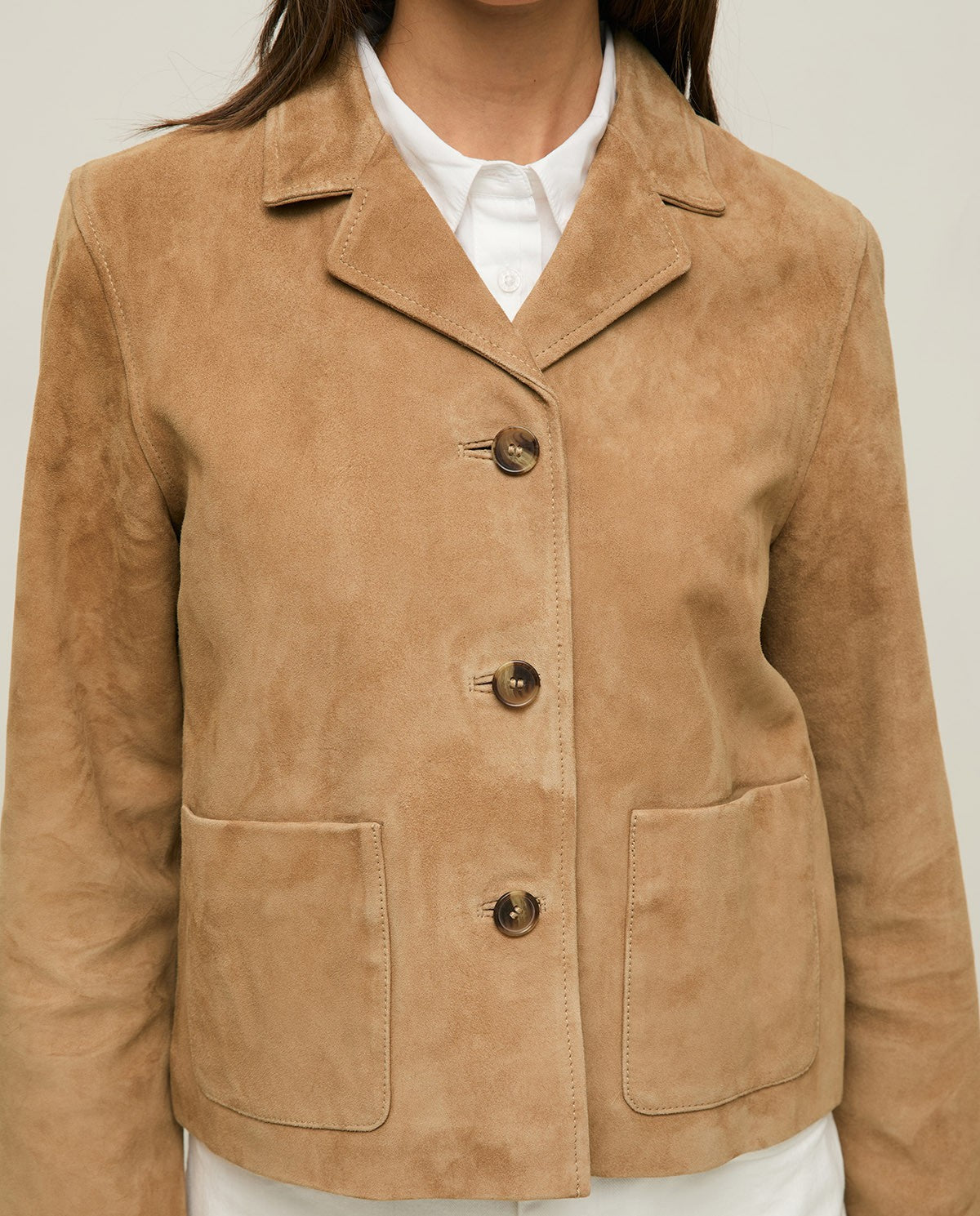 Suede Jacket With Lapels