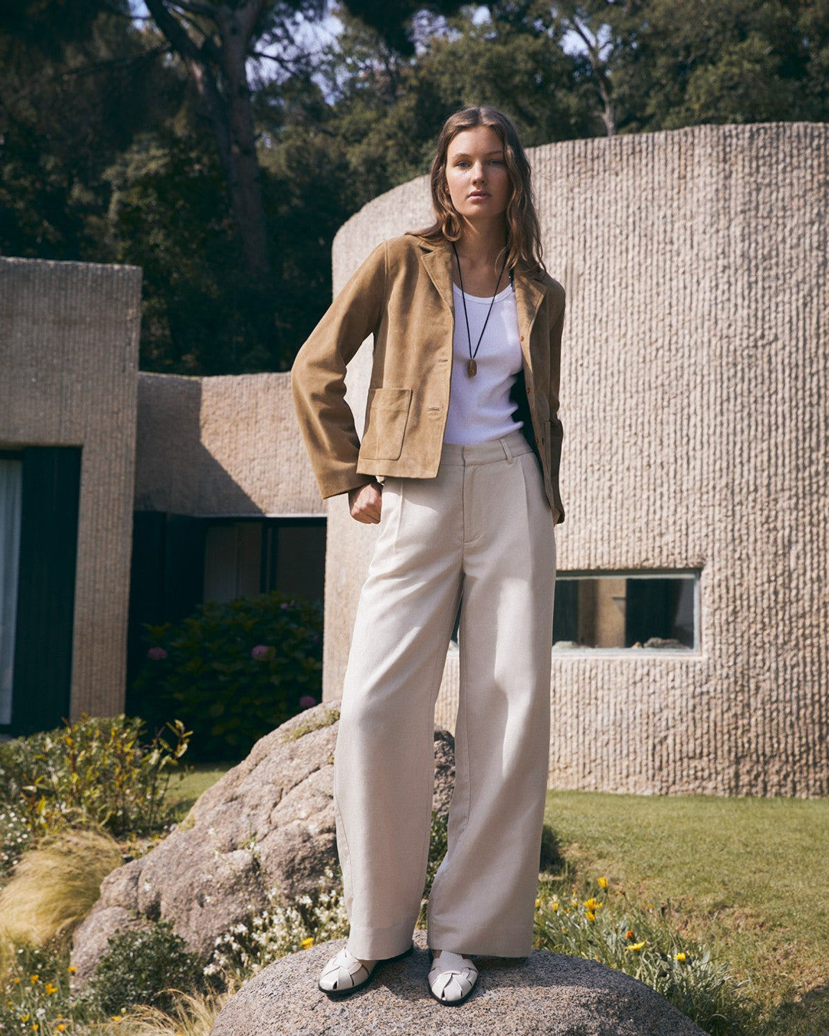 Suede Jacket With Lapels