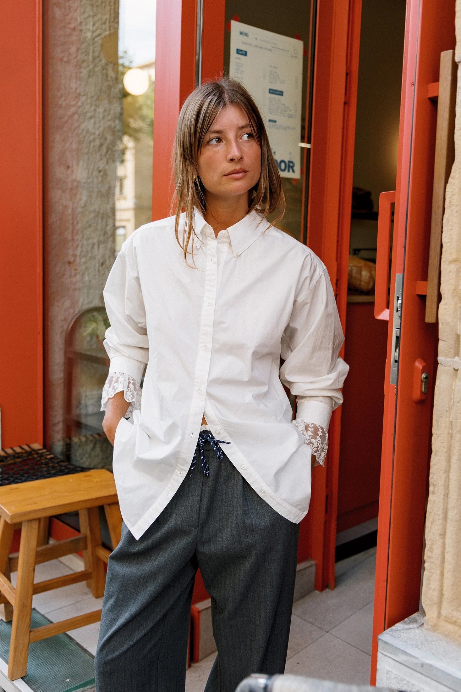 Classic Shirt with Lace Cuffs