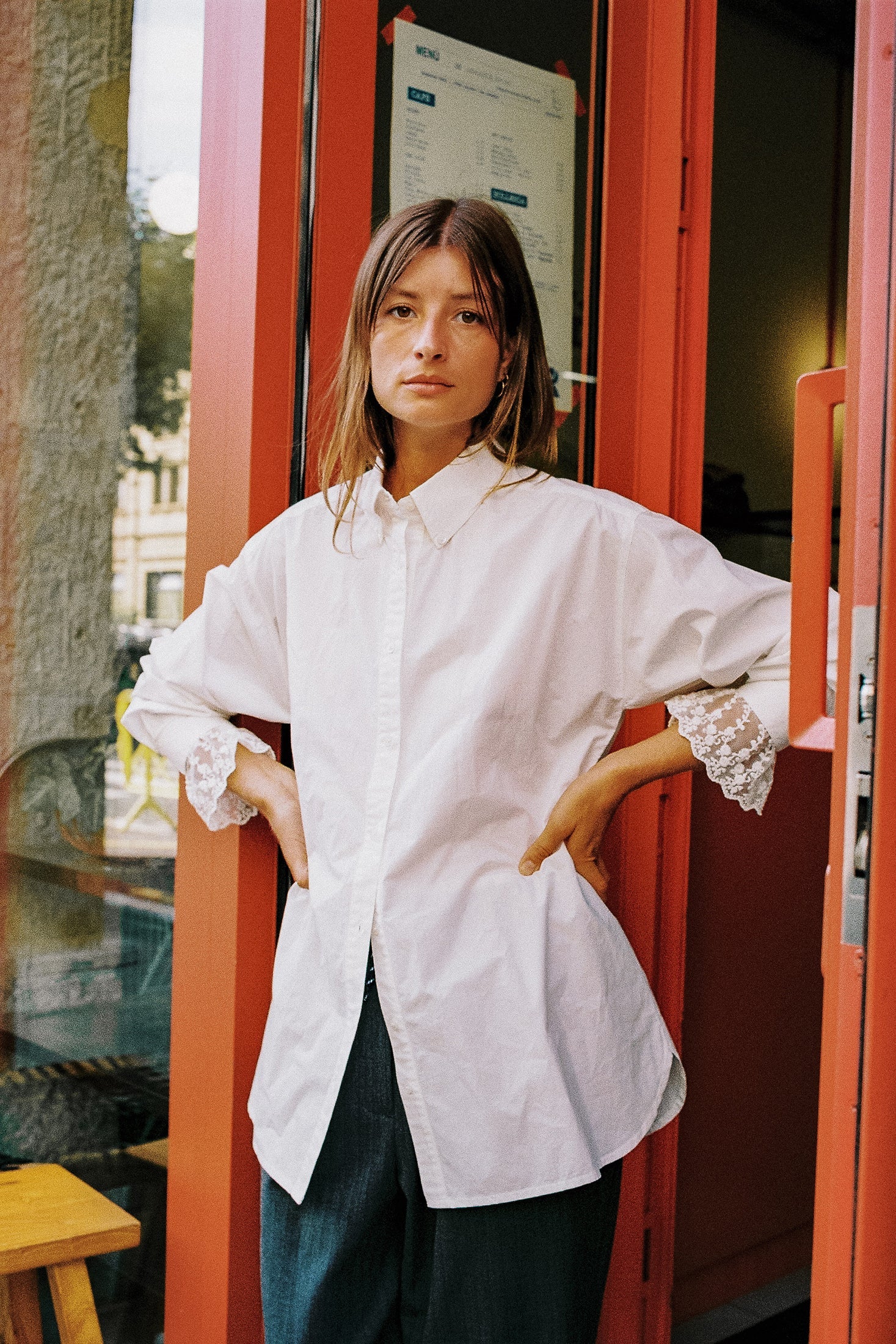 Classic Shirt with Lace Cuffs