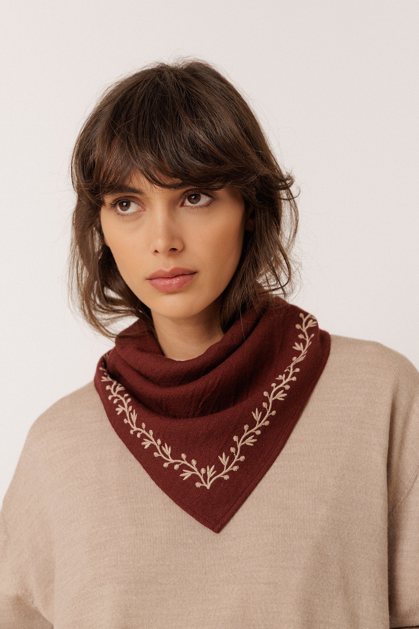 Embroidered Wool Kerchief