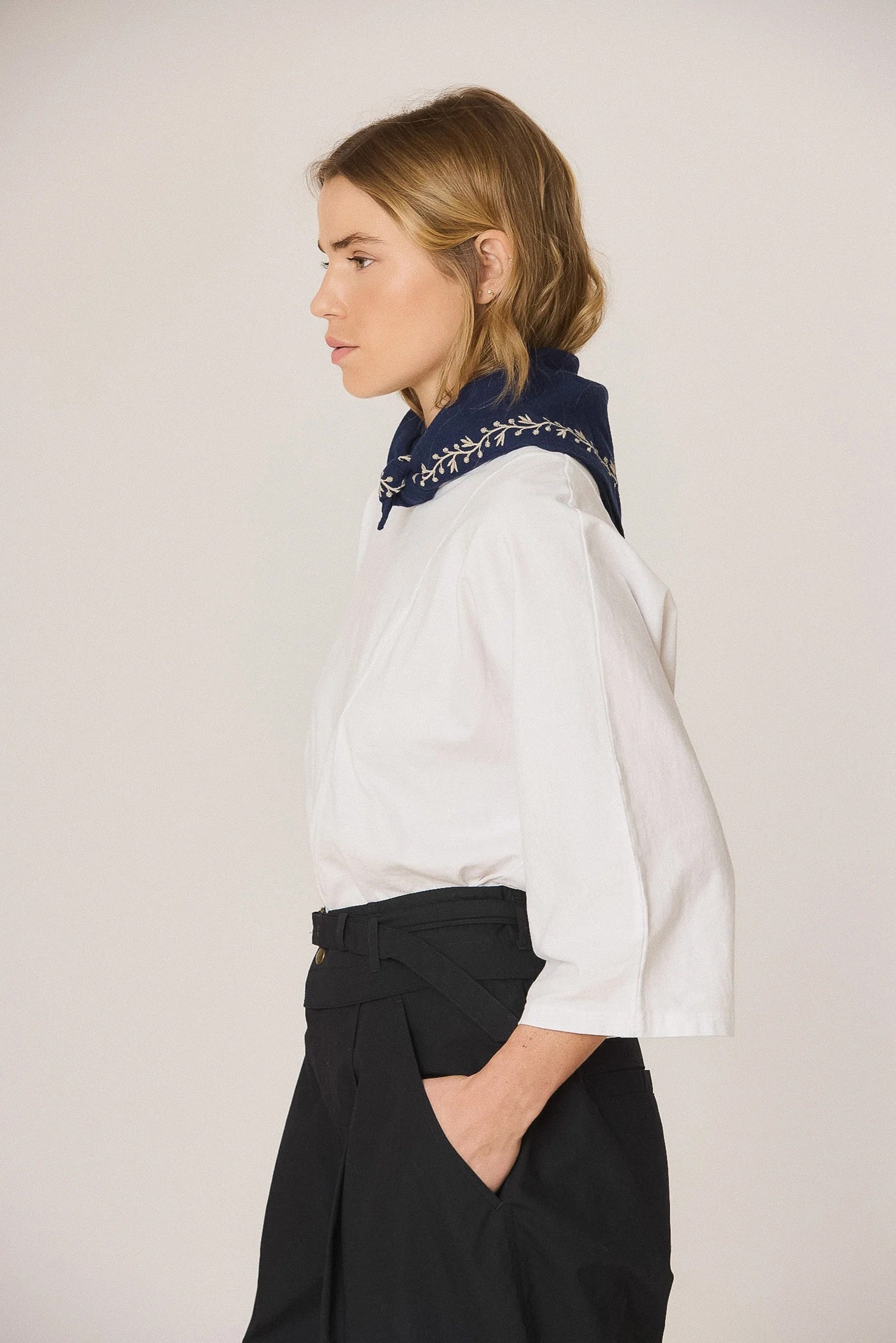 Embroidered Wool Kerchief