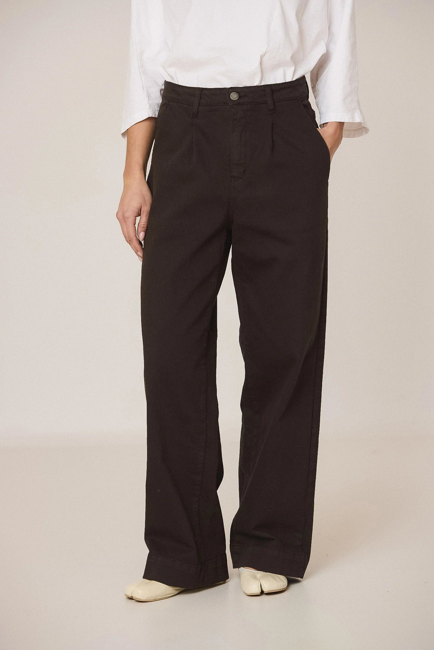 Wide-Leg Cotton Pants