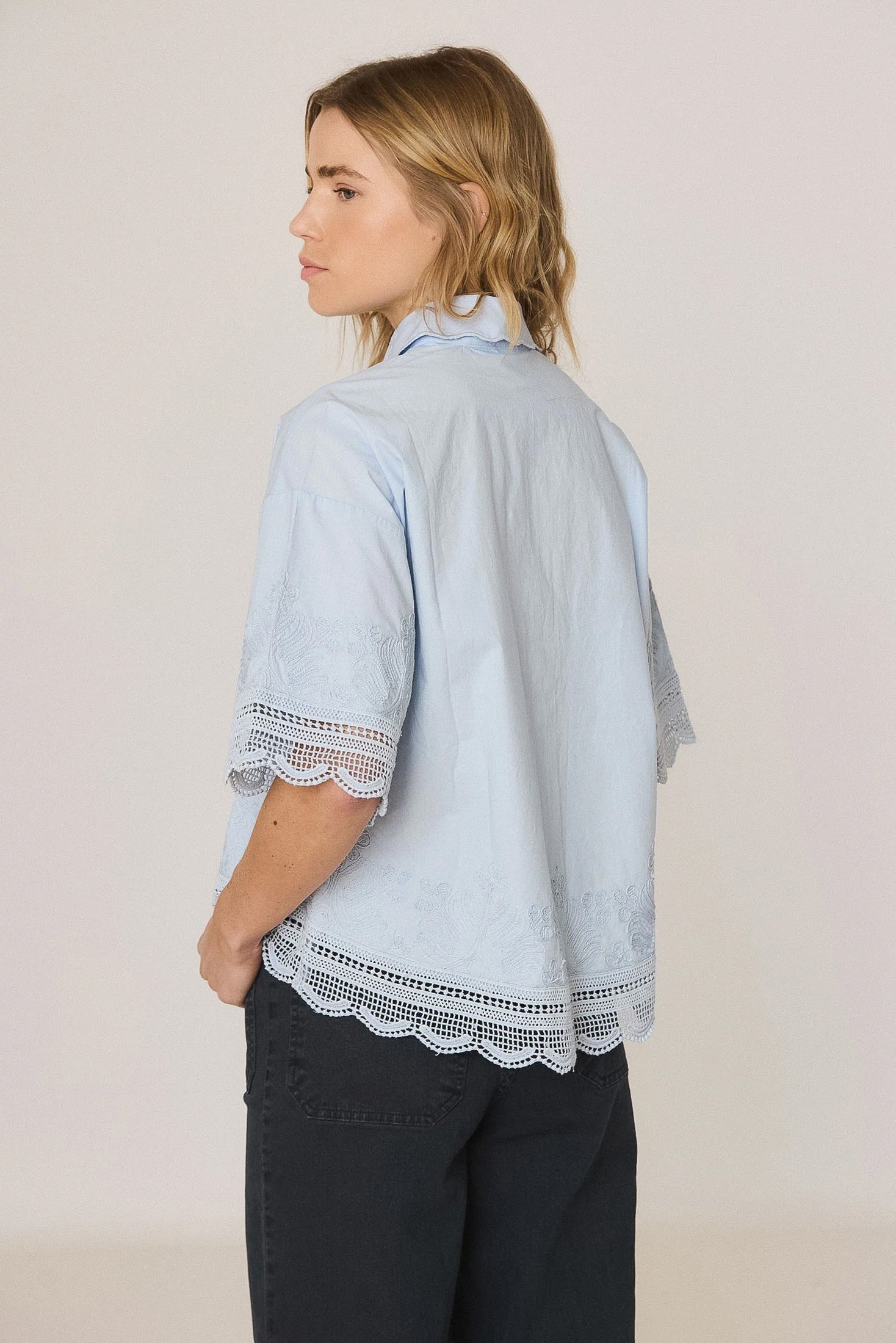 Embroidered Poplin Shirt