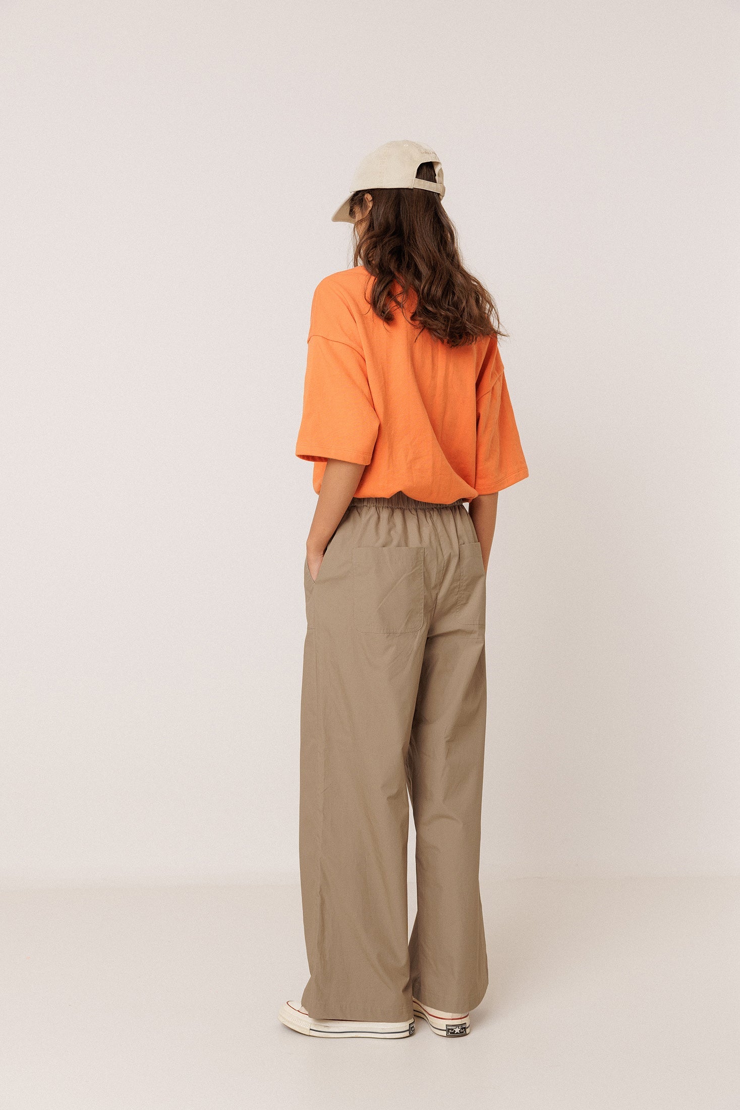 Elastic Poplin Pants