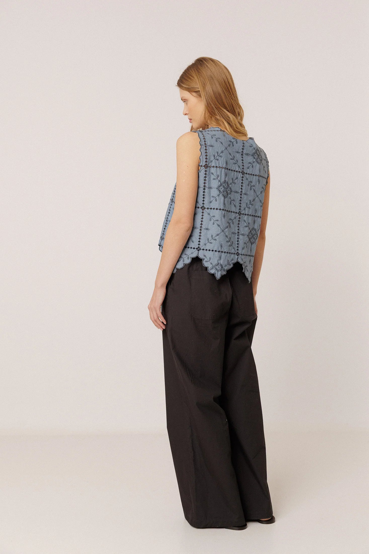 Elastic Poplin Pants