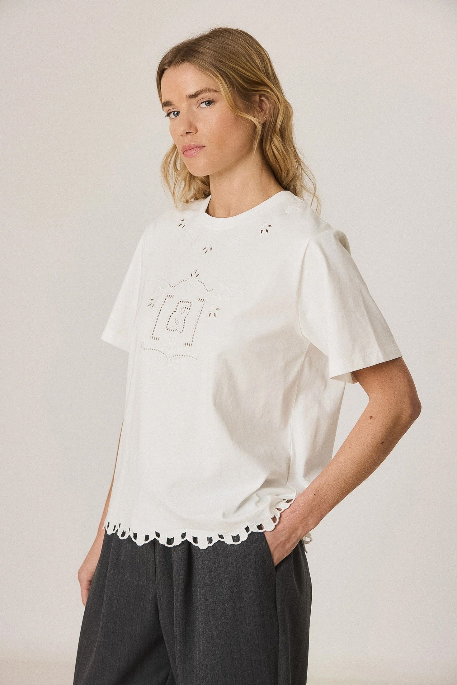 T-Shirt With Monogram Cutout
