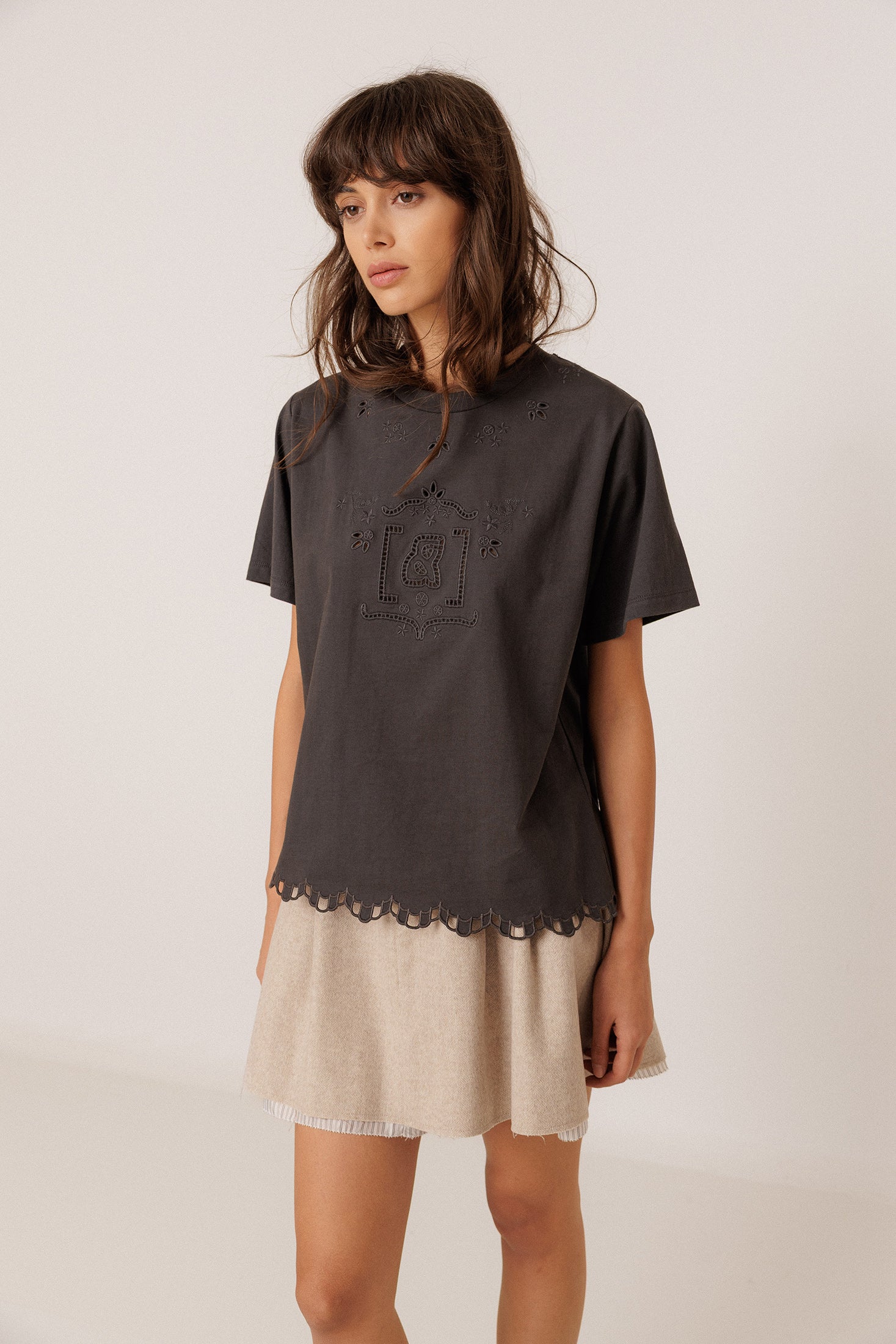 T-Shirt With Monogram Cutout