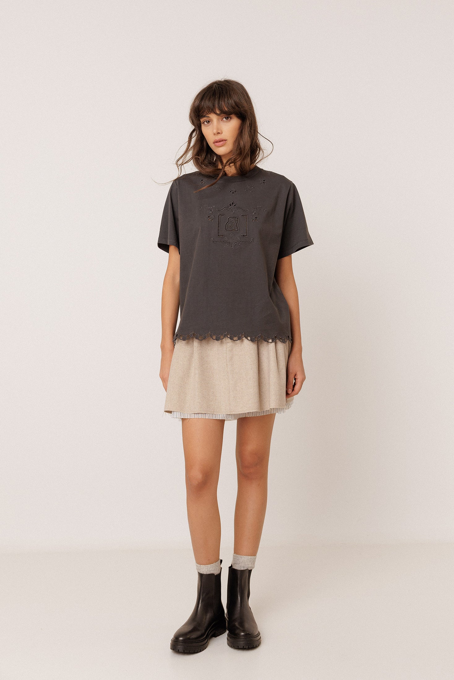 T-Shirt With Monogram Cutout