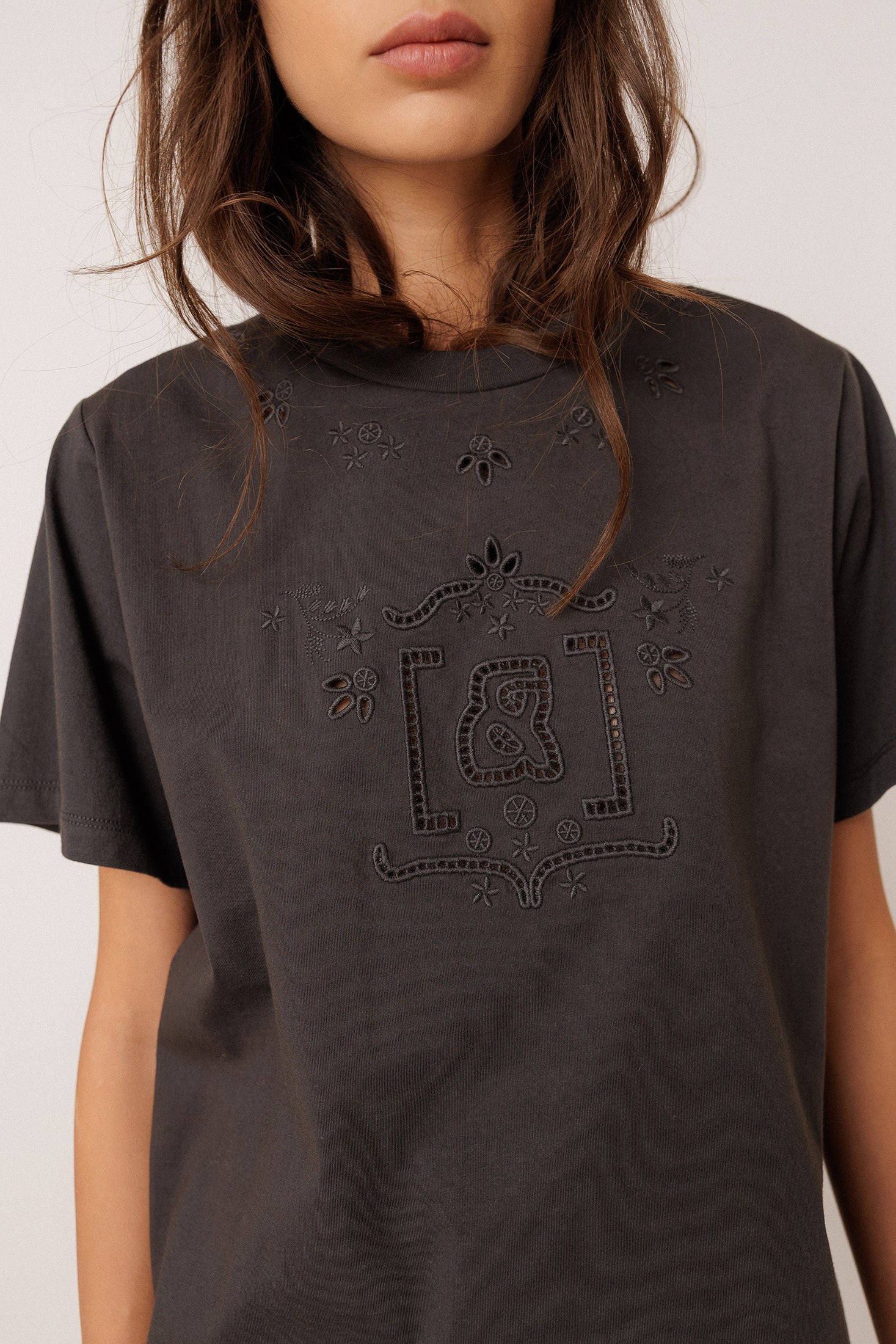 T-Shirt With Monogram Cutout